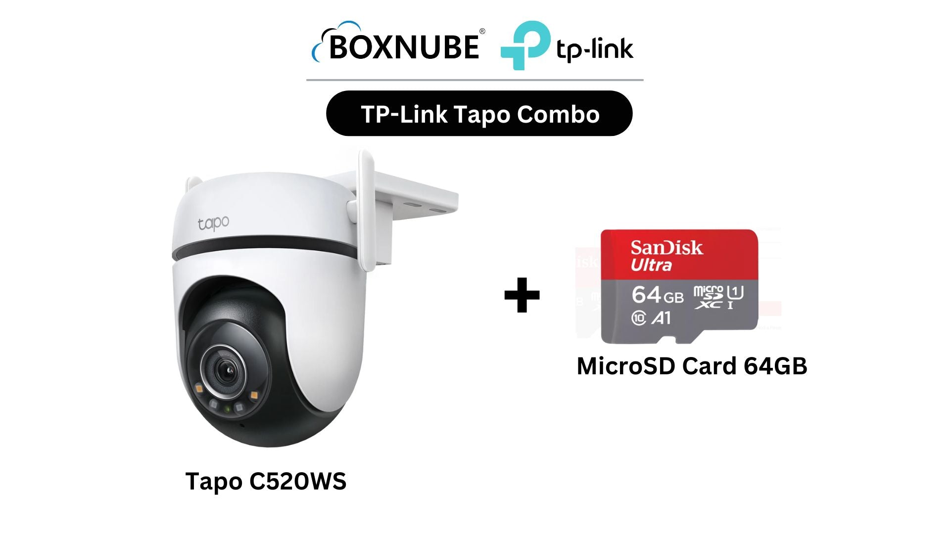 TP-Link Tapo C520WS 2K QHD 4MP Starlight Color Night Vision Outdoor Pan/Tilt Camera with Memory Card, 360° Visual Coverage