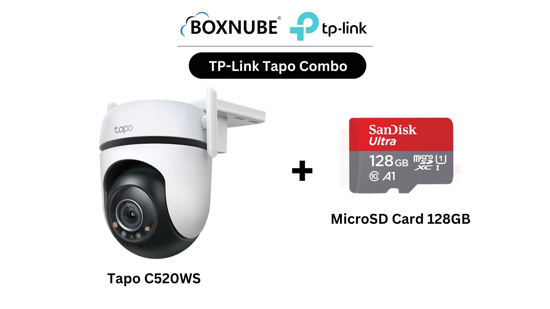 TP-Link Tapo C520WS 2K QHD 4MP Starlight Color Night Vision Outdoor Pan/Tilt Camera with Memory Card, 360° Visual Coverage