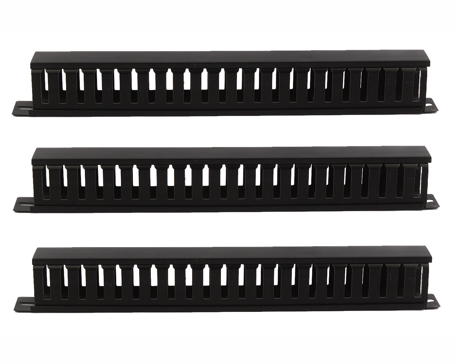 BOXNUBE 1U 22 Slot Rack Mount Horizontal Cable Manager Duct Raceway with Cover & Screws for 19