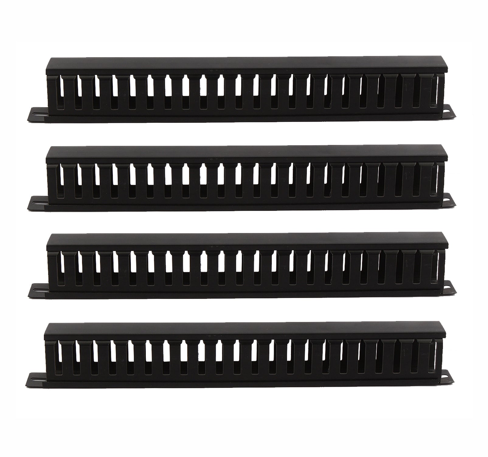 BOXNUBE 1U 22 Slot Rack Mount Horizontal Cable Manager Duct Raceway with Cover & Screws for 19