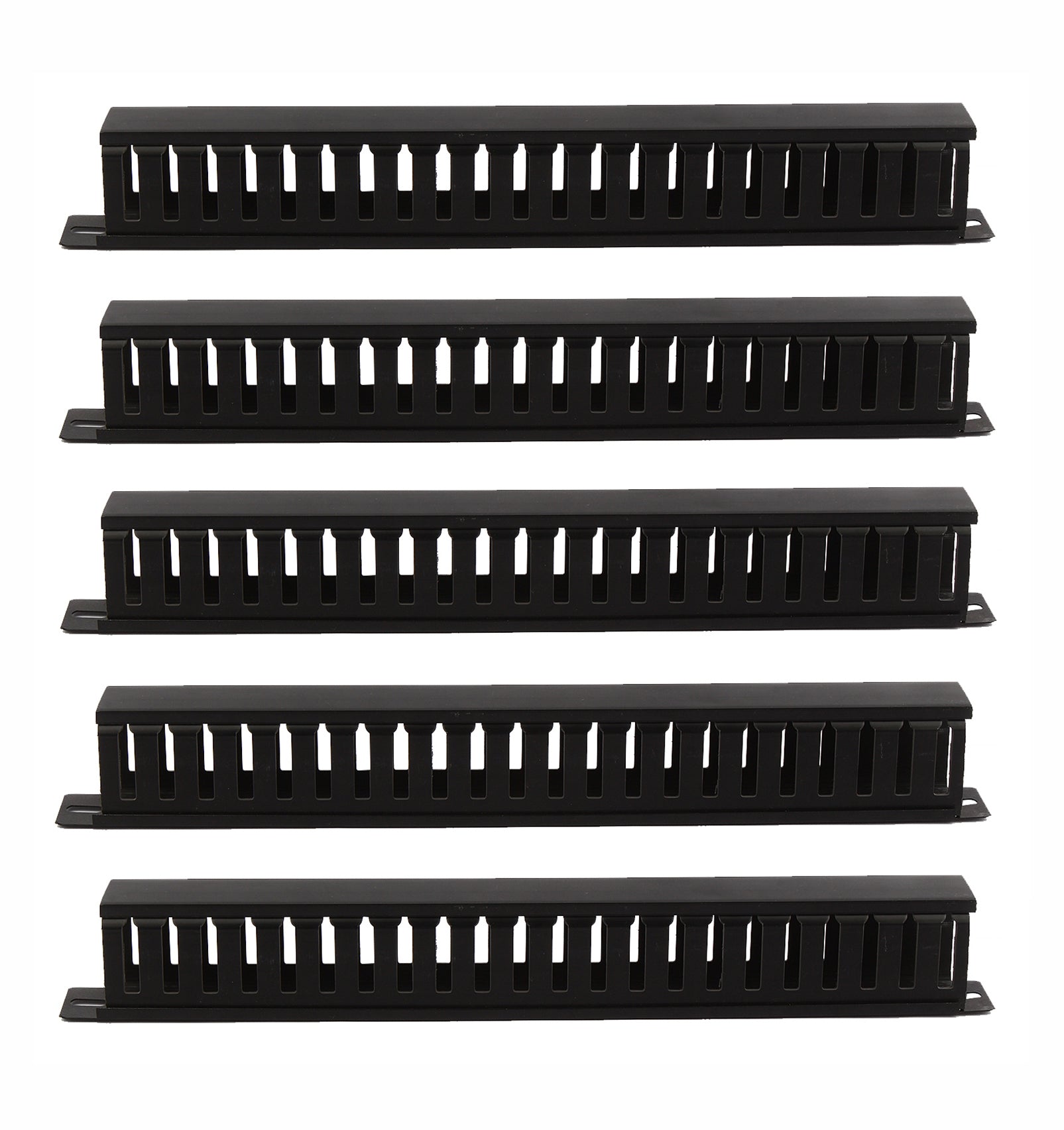 BOXNUBE 1U 22 Slot Rack Mount Horizontal Cable Manager Duct Raceway with Cover & Screws for 19