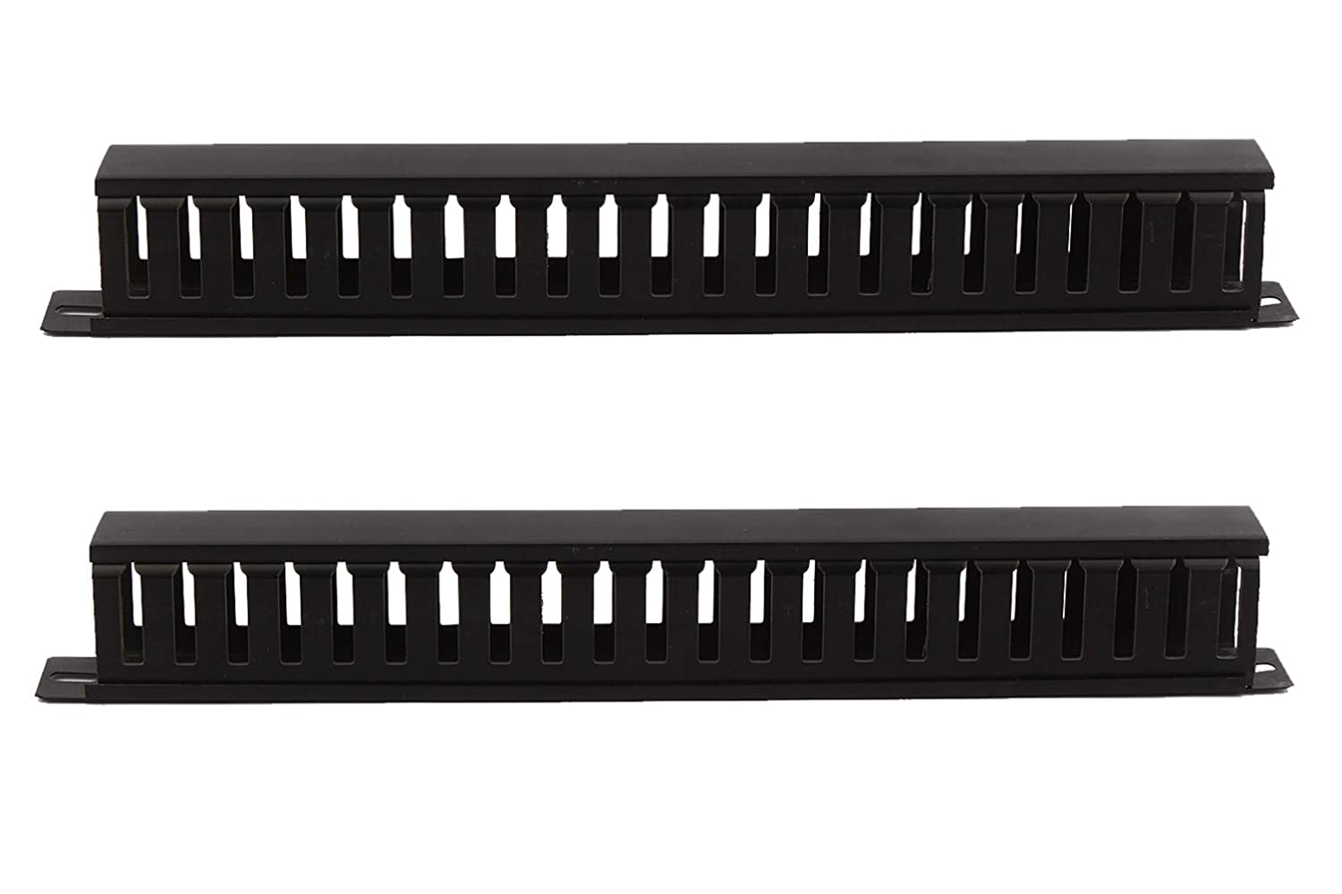 BOXNUBE 1U 22 Slot Rack Mount Horizontal Cable Manager Duct Raceway with Cover & Screws for 19