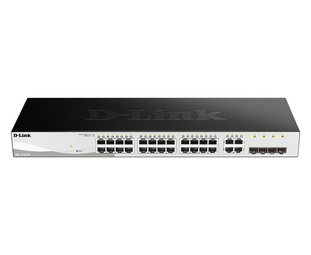 D-Link DGS-1210-28 28-Port L2 Gigabit Smart Managed Switch | 24 Gigabit Ethernet Ports | 4 Gigabit RJ45/SFP Combo ports