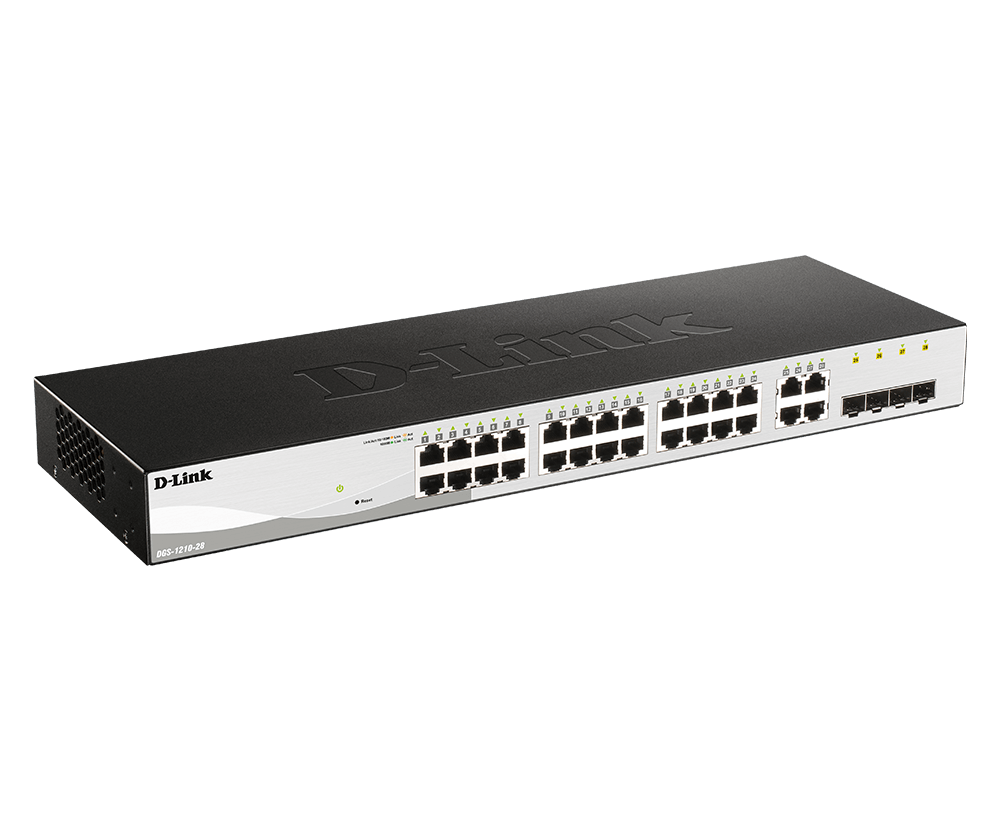 D-Link DGS-1210-28 28-Port L2 Gigabit Smart Managed Switch | 24 Gigabit Ethernet Ports | 4 Gigabit RJ45/SFP Combo ports