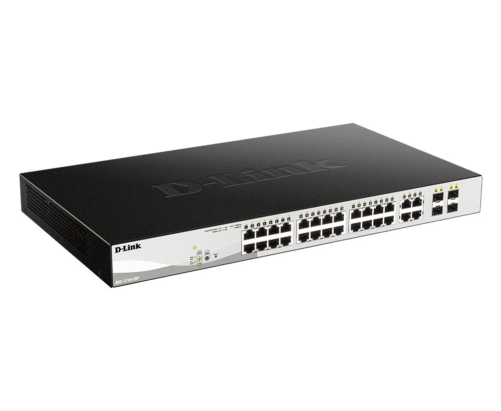 D-Link DGS-1210-28P 28-Port L2 Gigabit Smart POE Managed Switch | 24 Gigabit Ethernet POE Ports, 4 Gigabit RJ45 / SFP Combo Ports