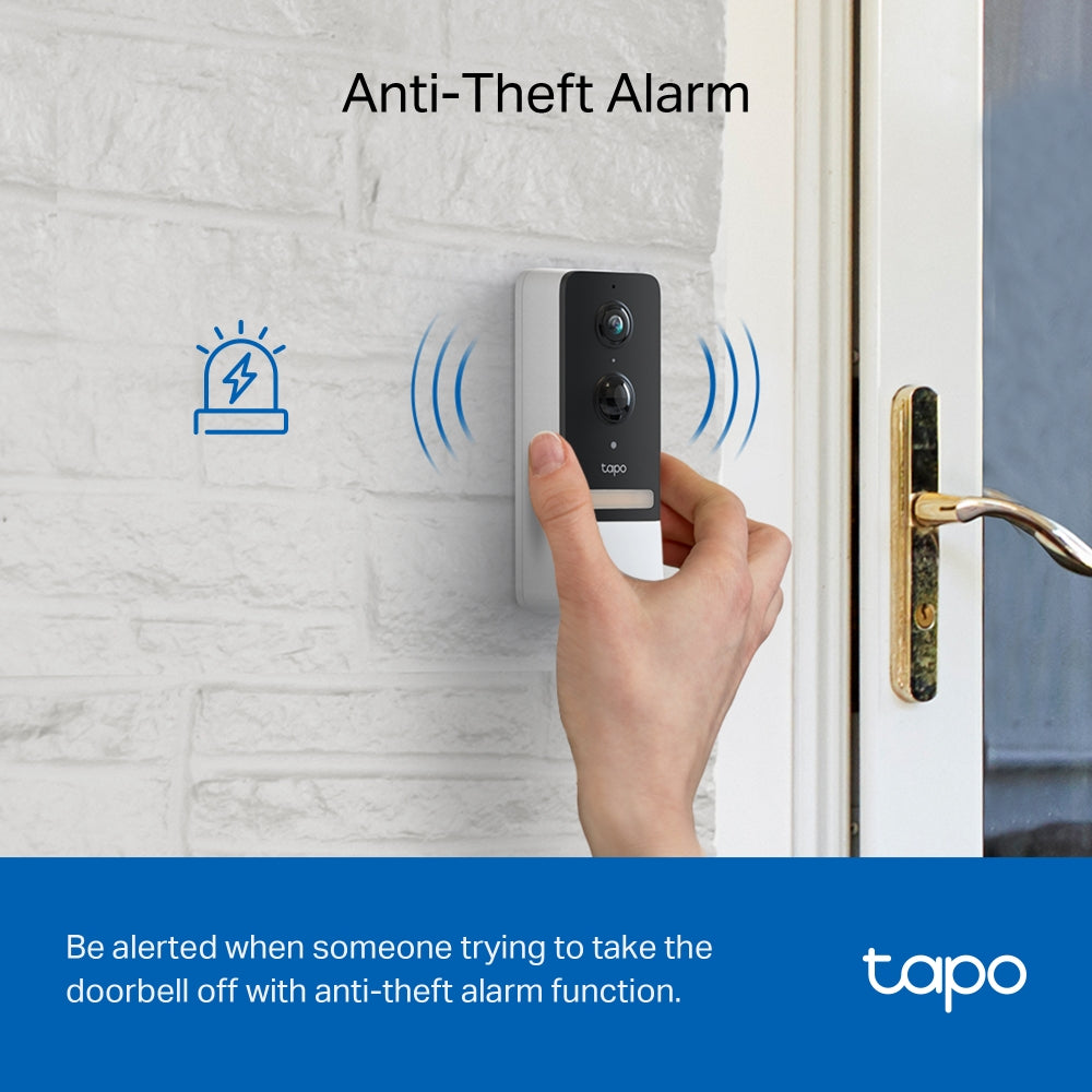 TP-Link Tapo D230S1 Smart Battery Video Doorbell | 2K 5MP Live View, Ultra Wide Lens, Color Night Vision | Water & Dust Resistance