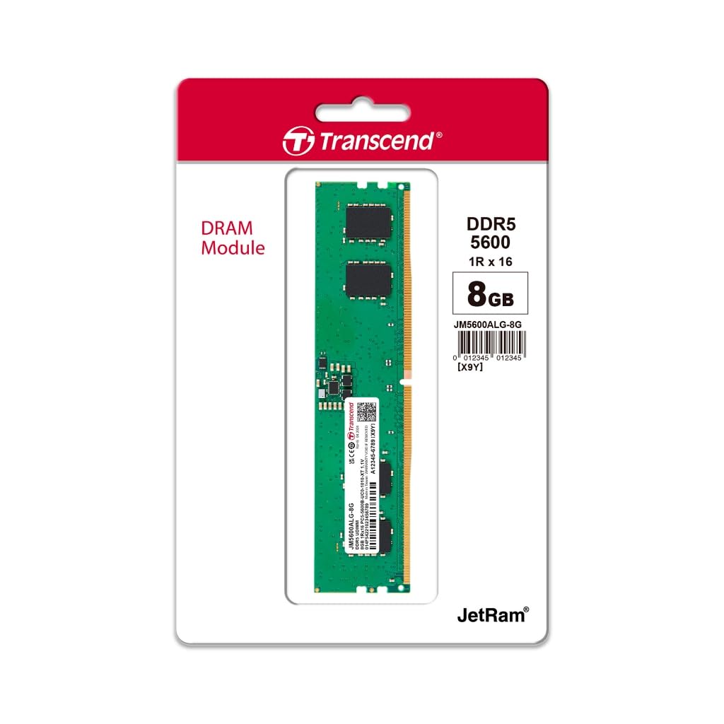 Transcend JetRam DDR5 5600 MHz U-DIMM CL46 1.1V Desktop RAM | 8GB, 16GB, 24GB, 32GB, 48GB