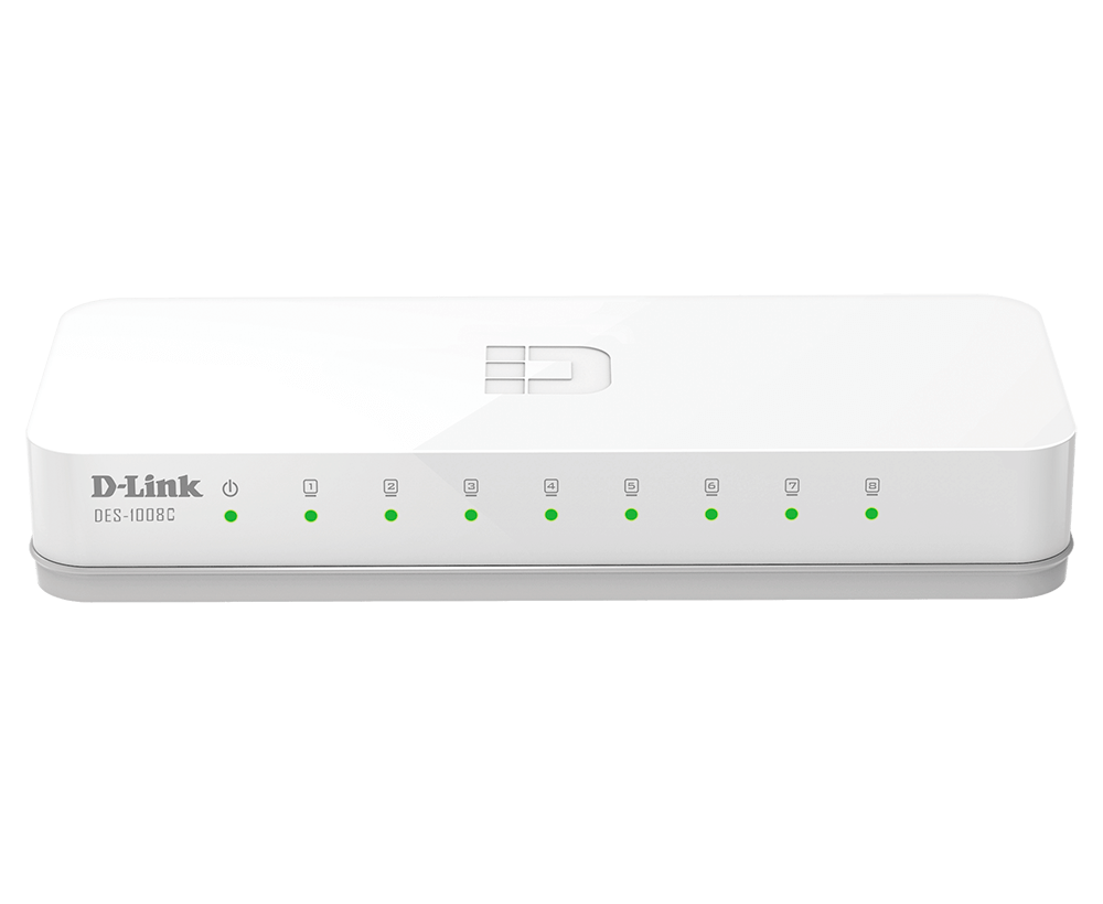 D-Link DES-1008C 8 Port Unmanaged 10/100Mbps Fast Ethernet Network Switch