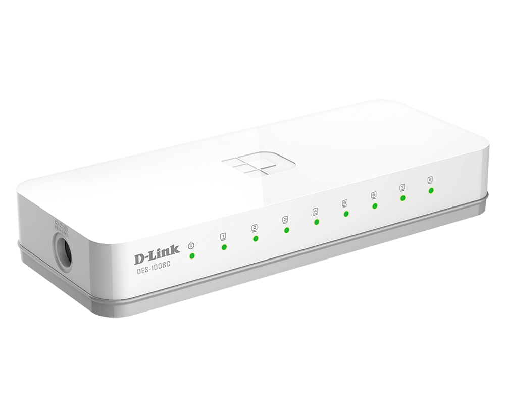 D-Link DES-1008C 8 Port Unmanaged 10/100Mbps Fast Ethernet Network Switch