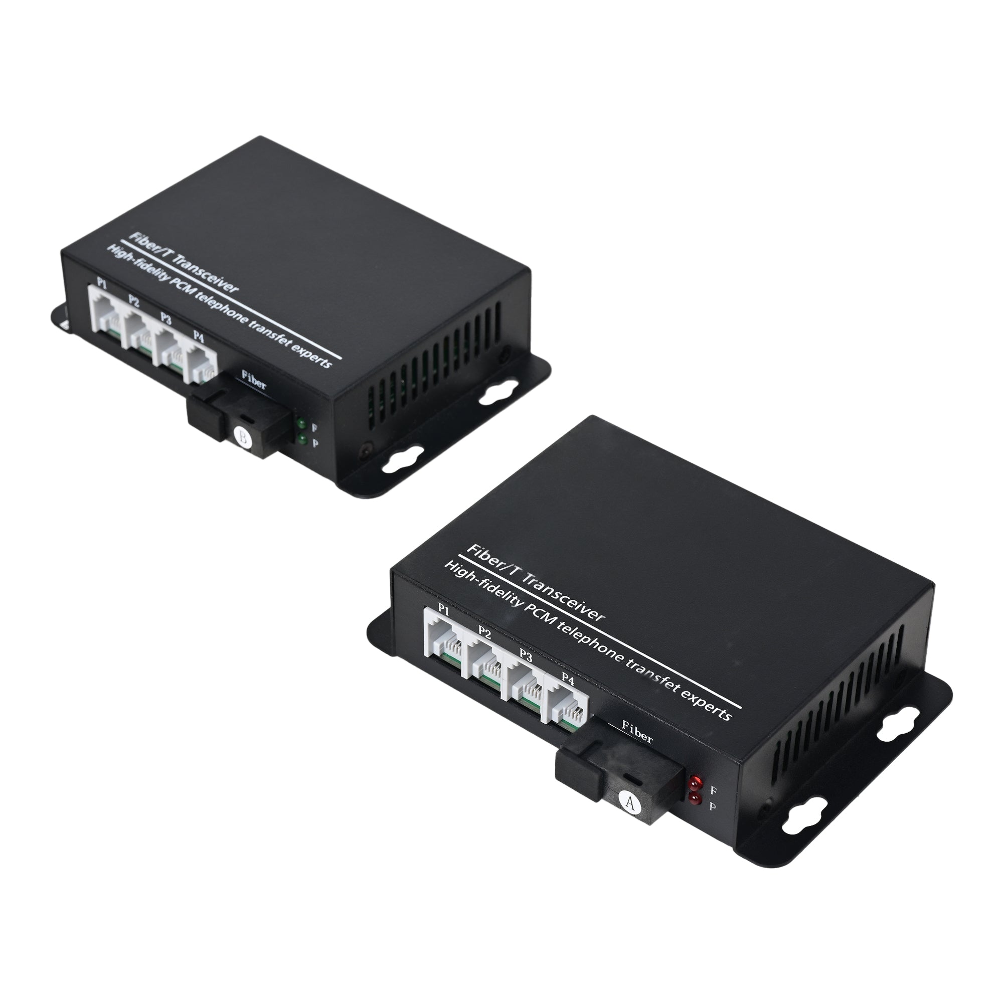 BOXNUBE RJ11 Telephone Line Fiber Extender 4 Channel/Pair 4P Fiber Optic Converter RJ11 to Fiber Box