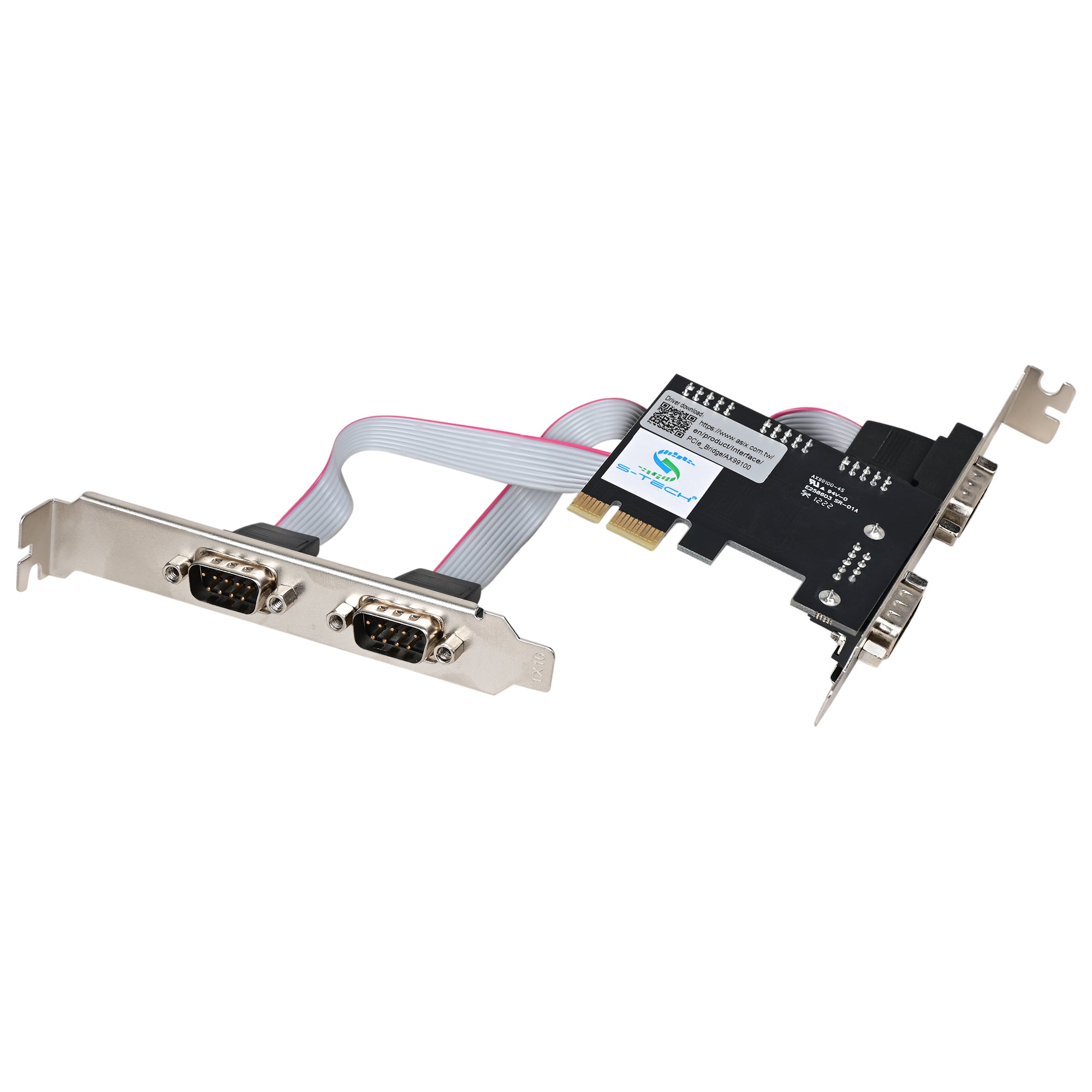 BOXNUBE 4 Port PCI-E RS232 Serial Card, 4 x Serial DB9 Port PCI Express Expansion Card for PC