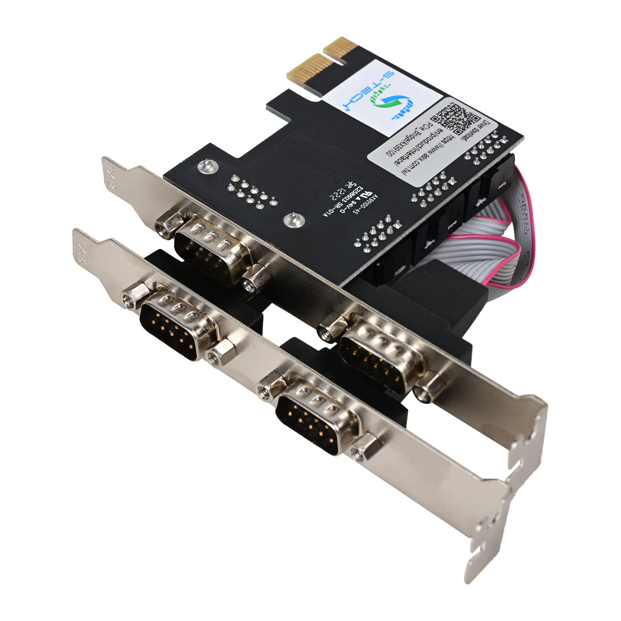 BOXNUBE 4 Port PCI-E RS232 Serial Card, 4 x Serial DB9 Port PCI Express Expansion Card for PC