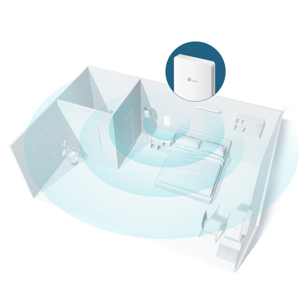 TP-Link EAP235 Omada AC1200 Wireless MU-MIMO Gigabit Wall Plate Access Point | 1 x Uplink + 3 x Downlink Gigabit Ports