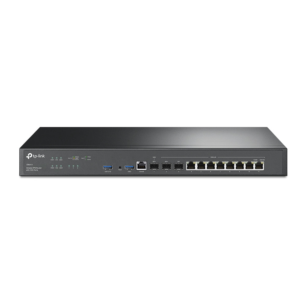 TP-Link ER8411 Omada VPN Router with 10G Ports | 2 x 10GE SFP+ Ports | Up to 10 WAN Ports