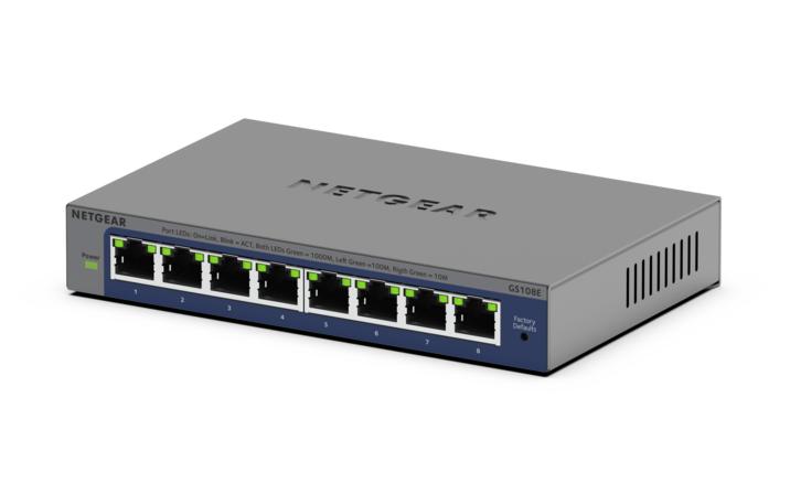 Netgear GS108E 8 Port Gigabit Plus Switch | Fanless Design | L2 Lite Manage Capability