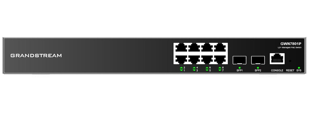 Grandstream GWN7801P 8 Port Gigabit Ethernet Layer 2+ Managed PoE Switch