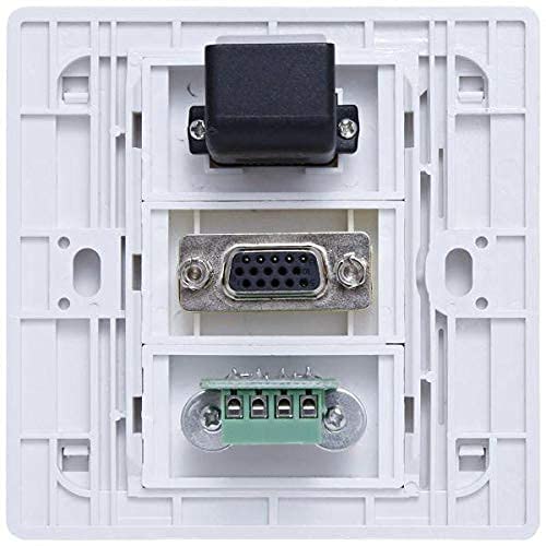 BOXNUBE Multimedia Modular Wall Face Plate with HDMI + VGA + USB Panel Sockets - White