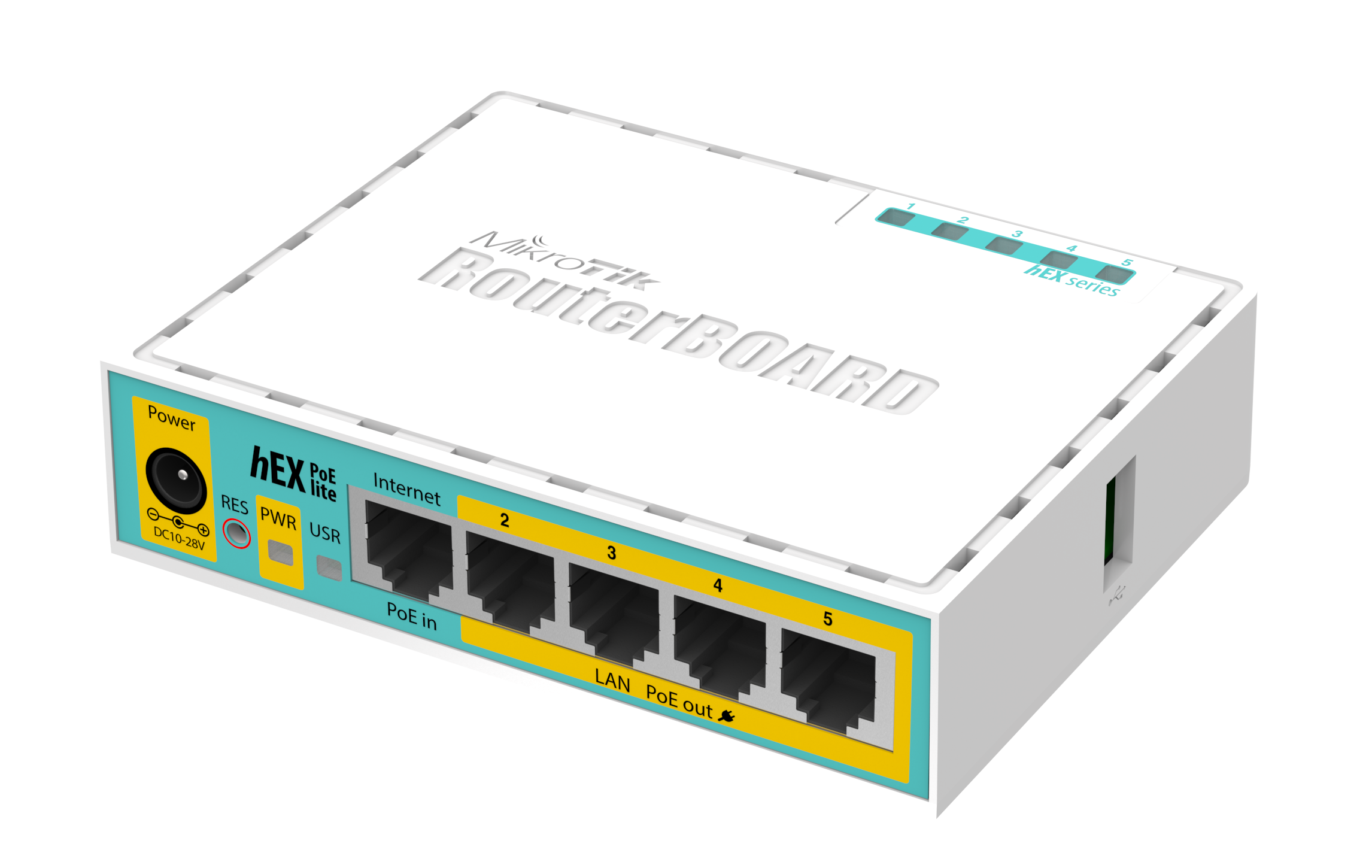 Mikrotik RB750UPr2 hEX PoE lite 5 Port Router | Fast Ethernet, 650 MHz CPU, 64MB RAM, RouterOS L4 | USB Port