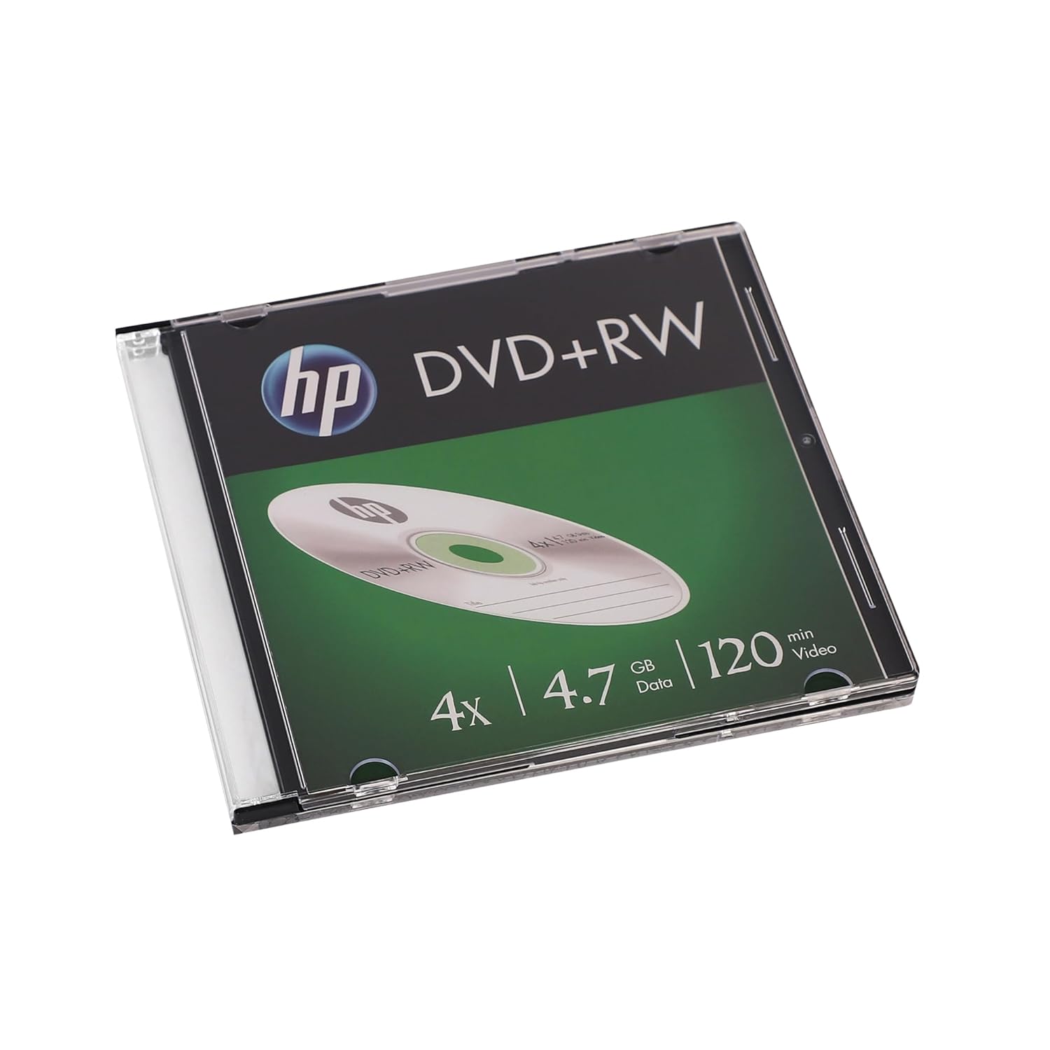 HP Blank DVD+RW 4.7GB Rewritable Disc Slim Case 4x Speed DRWA00086 (10 Pack)