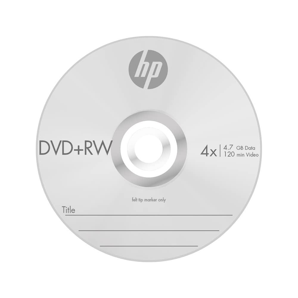 HP DVD+RW 4.7GB Blank DVD RW Re-Recordable Spindle DRWA00071 (10 Pack)