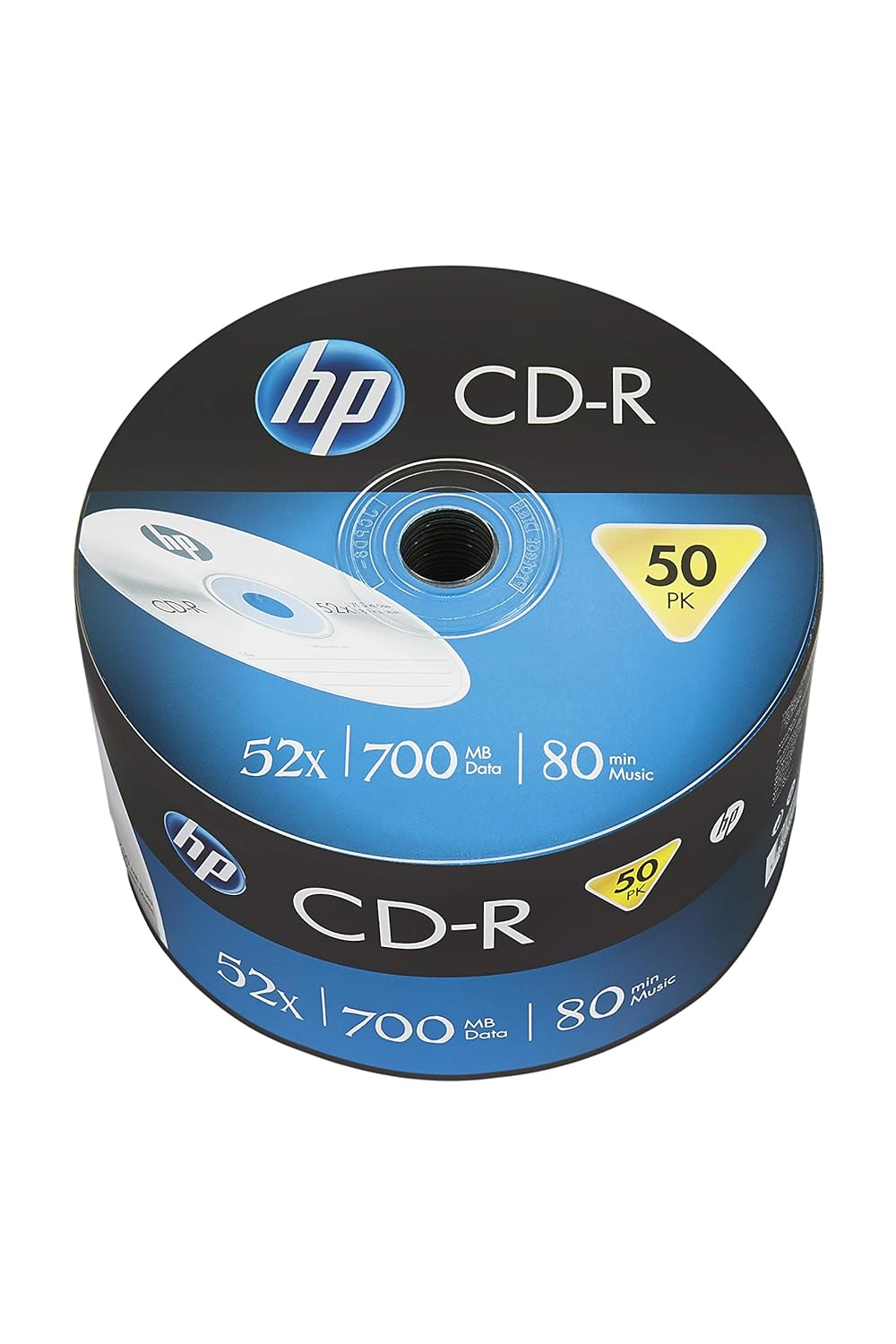 HP CD-R 700MB Recordable Blank CD Disc Shrink Wrap 52x Speed (Pack of 50)