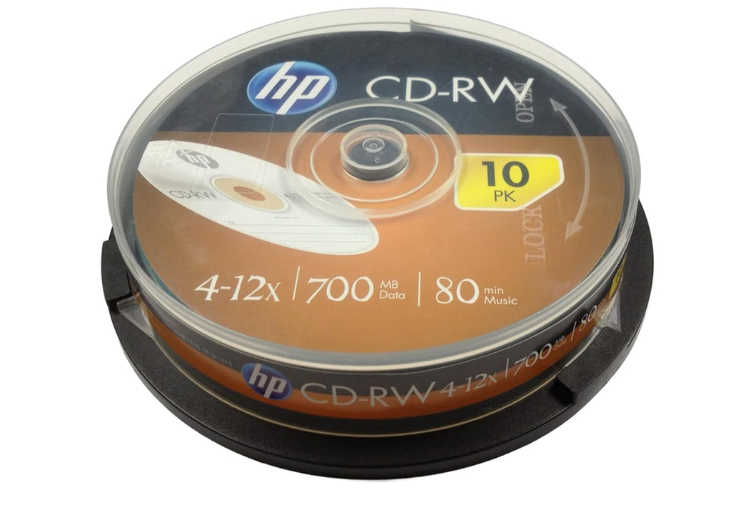HP Blank CD-RW 700MB Rewritable CD Disc 4-12x Speed Spindle (Pack
