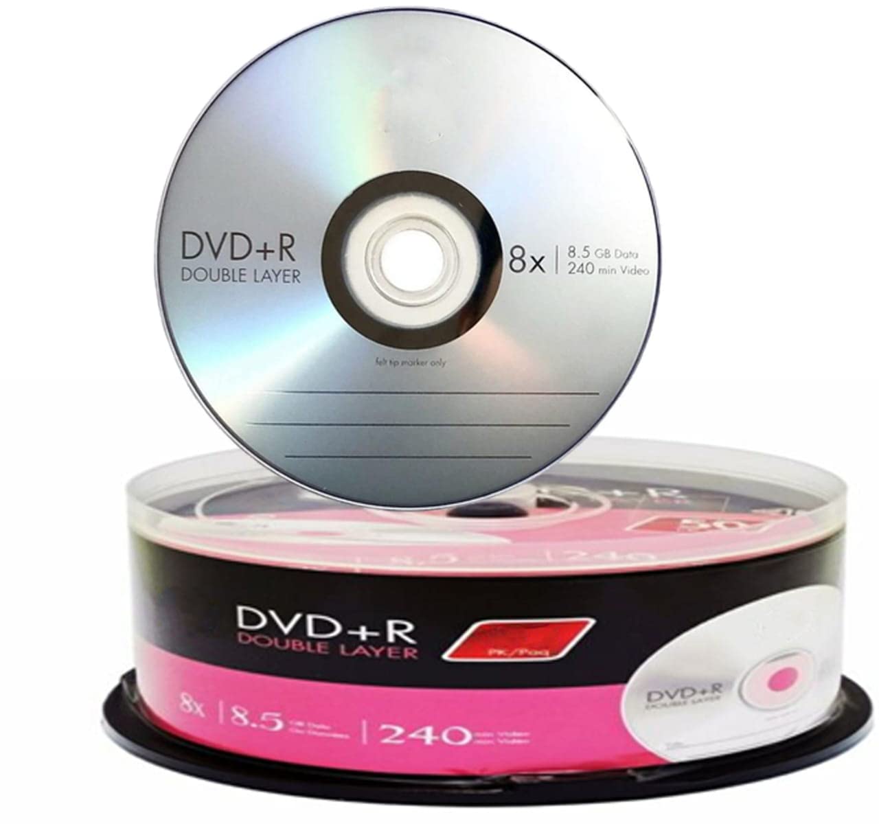 HP 8.5GB DVD+R DL Dual Layer 8x Blank DVD Speed Spindle (Pack of 10)