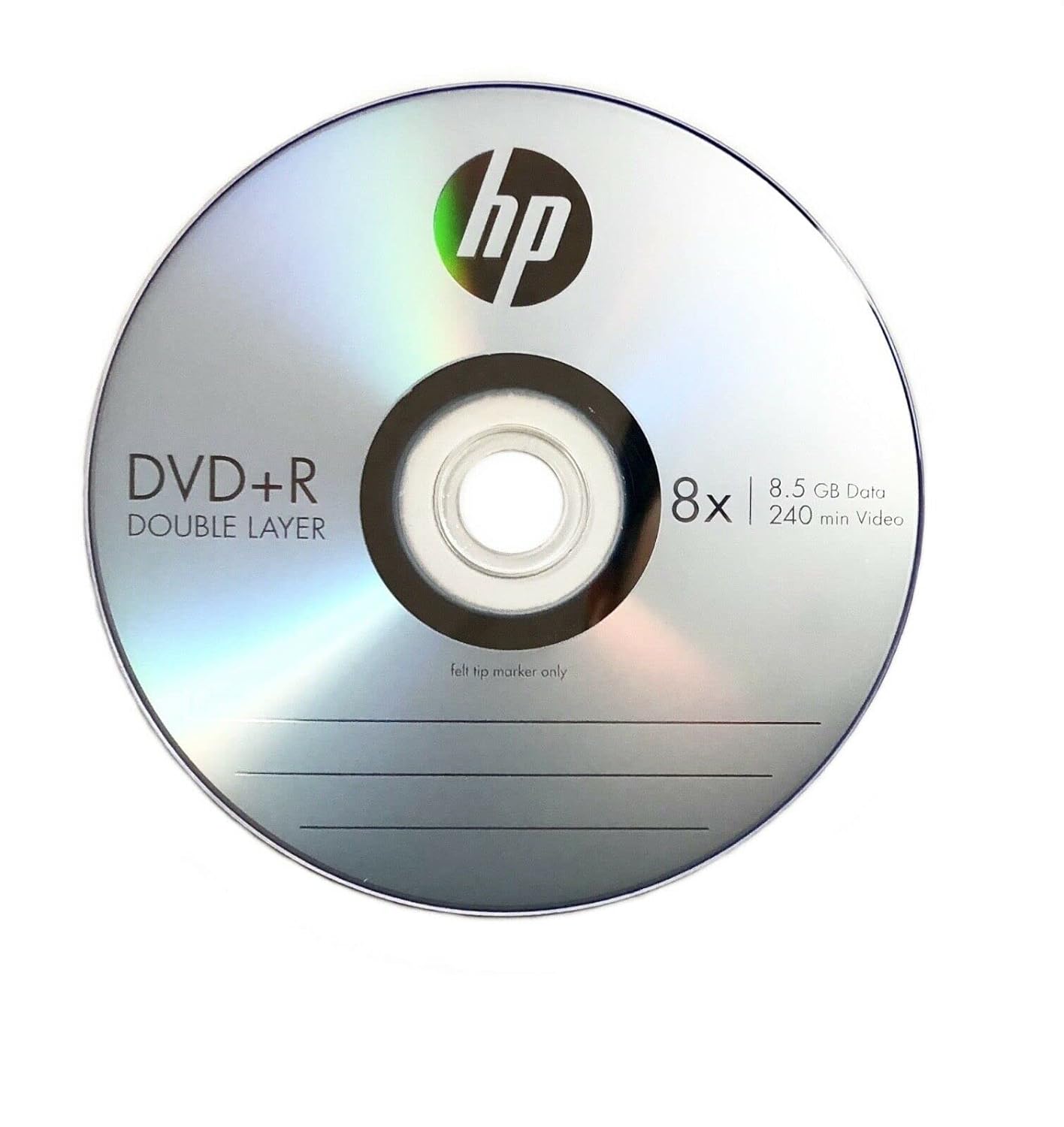 HP 8.5GB DVD+R DL Dual Layer 8x Blank DVD Speed Spindle (Pack of 10)