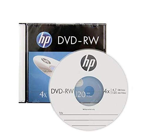 HP Blank DVD-RW 4.7GB Rewritable Disc Jewel Case 4x Speed (Pack of 10)