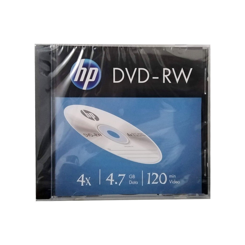 HP Blank DVD-RW 4.7GB Rewritable Disc Jewel Case 4x Speed (Pack of 10)