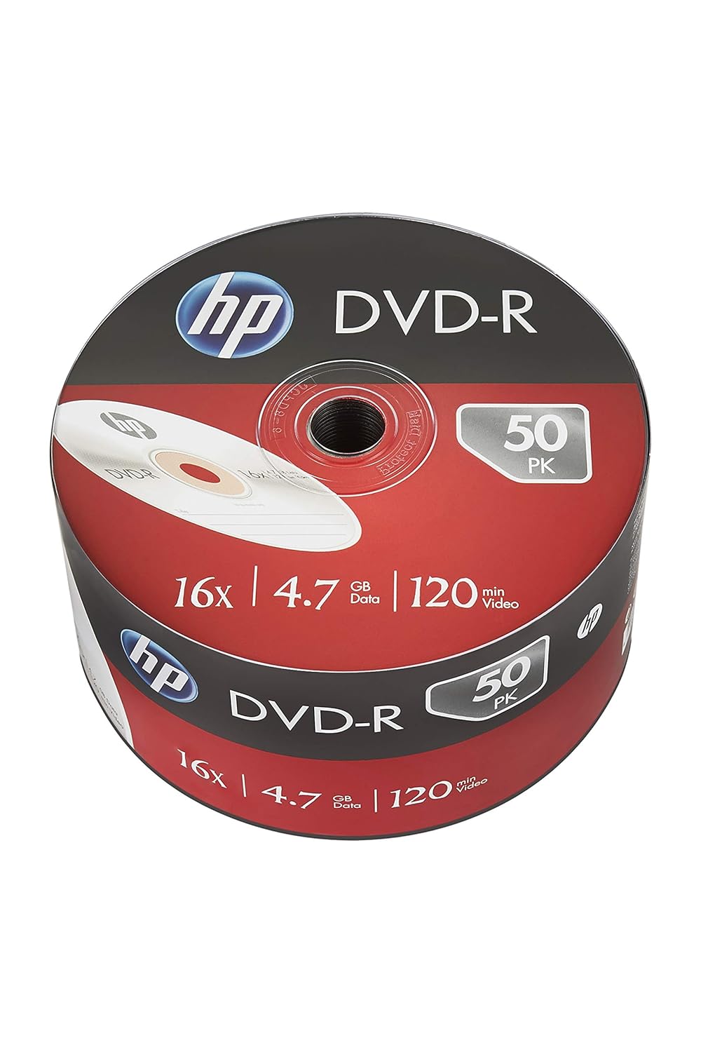 HP DVD-R 4.7GB Recordable Blank DVD Shrink Wrap 16x Speed (Pack of 50)