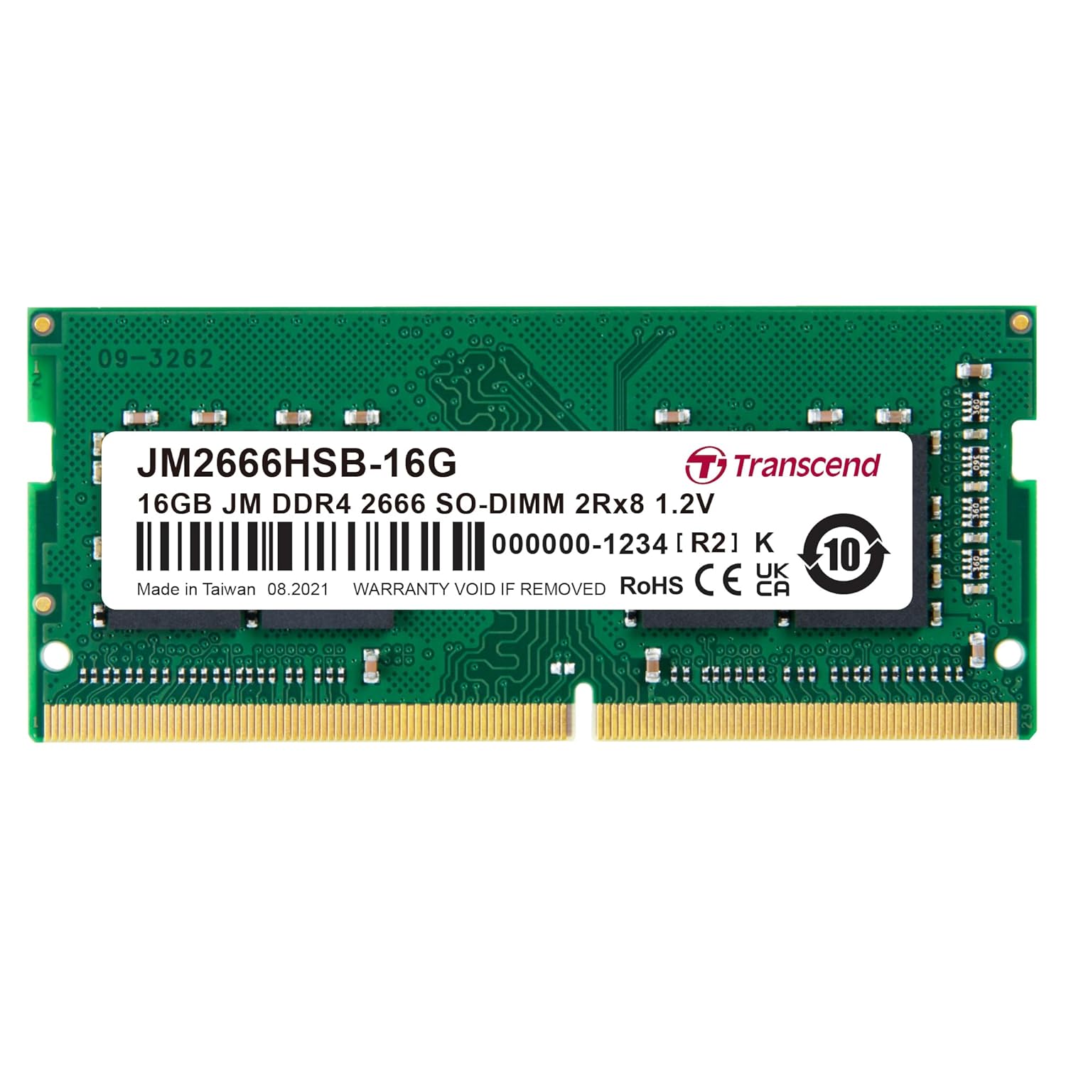 Transcend JetRam Memory DDR4 2666MHz SO-DIMM Laptop RAM | 2Rx8, CL19, 1.2V | 16GB, 32GB