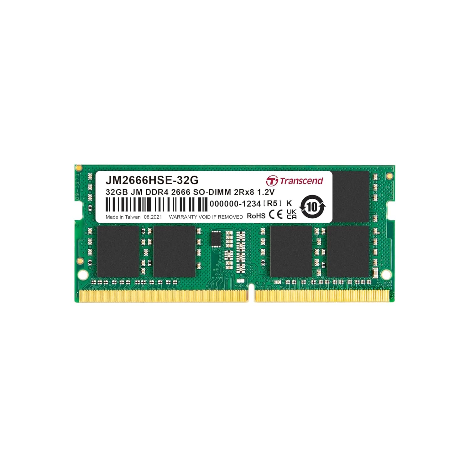 Transcend JetRam Memory DDR4 2666MHz SO-DIMM Laptop RAM | 2Rx8, CL19, 1.2V | 16GB, 32GB