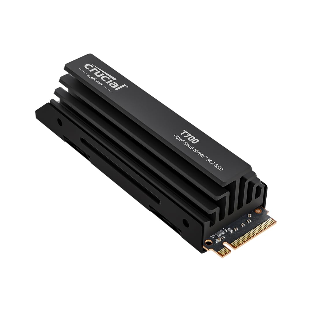 Crucial T700 PCIE GEN5 NVME M.2 HEATSINK Speed up to 11,800MB/s Internal Solid State Drive