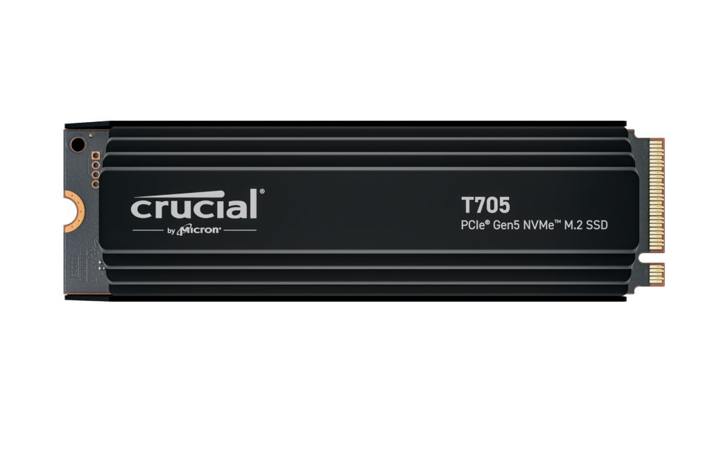 Crucial T705 PCIE GEN5 NVME M.2 SSD HEATSINK Up to 13,600 MB/s - Game Ready - Internal Solid State Drive