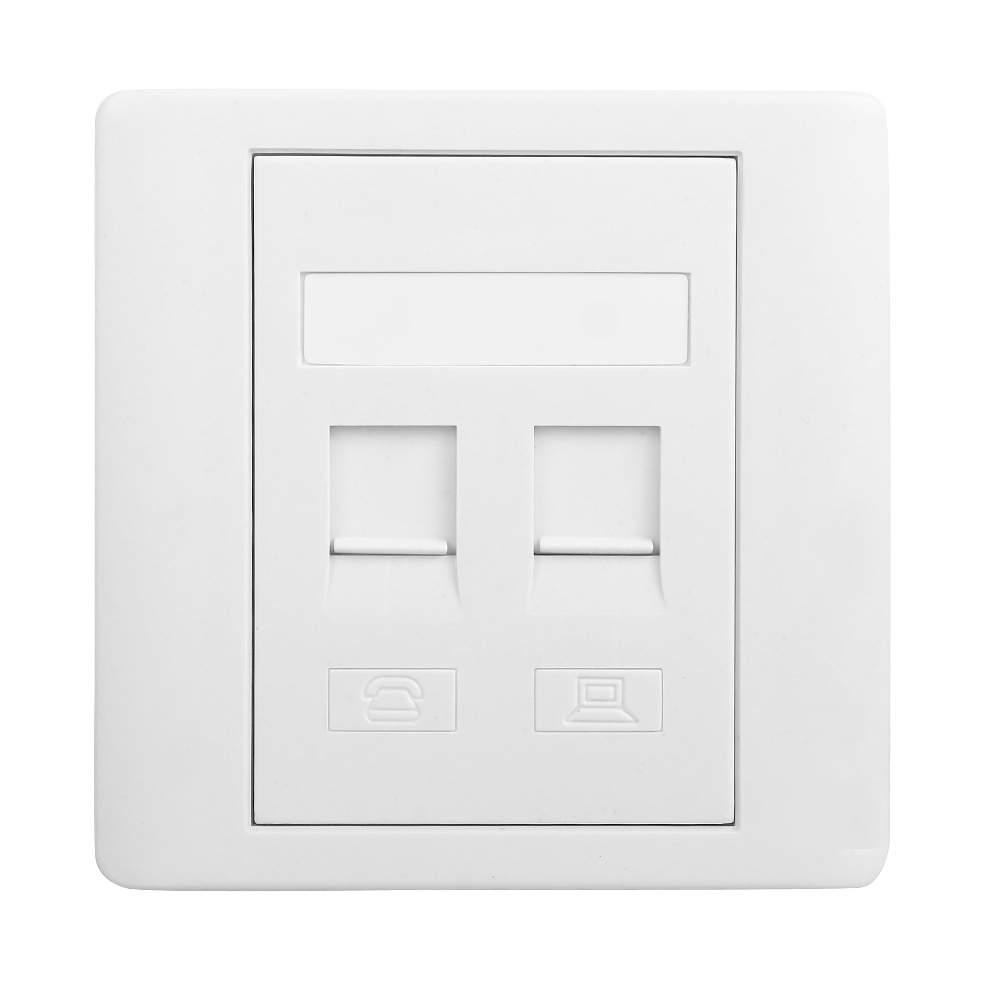 BOXNUBE Combo Set - 2 x RJ45 CAT6 LAN I/O Network Keystone Jack + Gang Box + Dual Window Face Plate