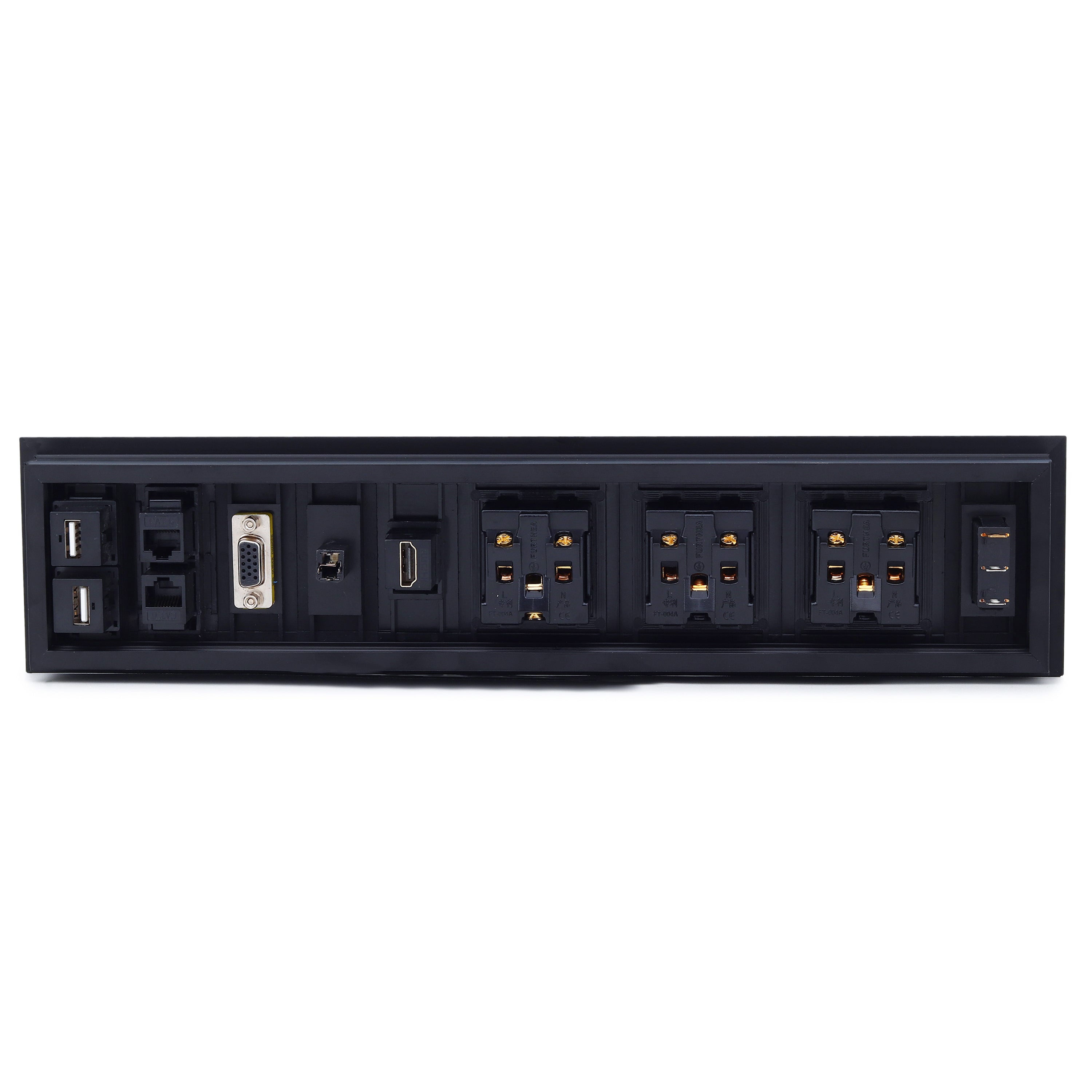 BOXNUBE Fliptop Box Cable Cubby Extension Board with On/Off Switch, Universal Power Sockets, LAN , HDMI , VGA , Aux , USB-A Ports
