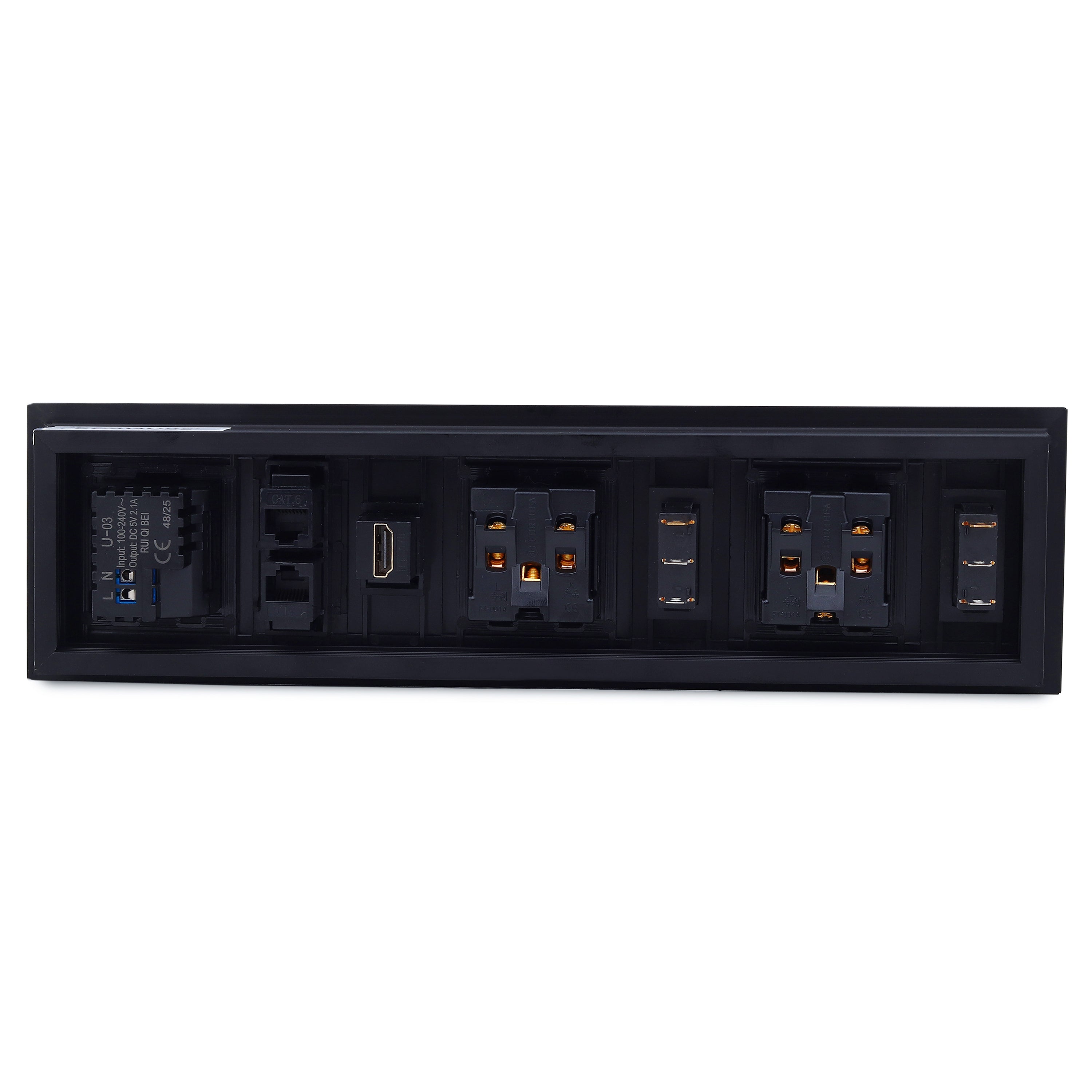 BOXNUBE Flip Top Table Mount Cable Cubby with USB-C and USB-A Charging, HDMI, 2 LAN & 2 Universal 6A Power Sockets