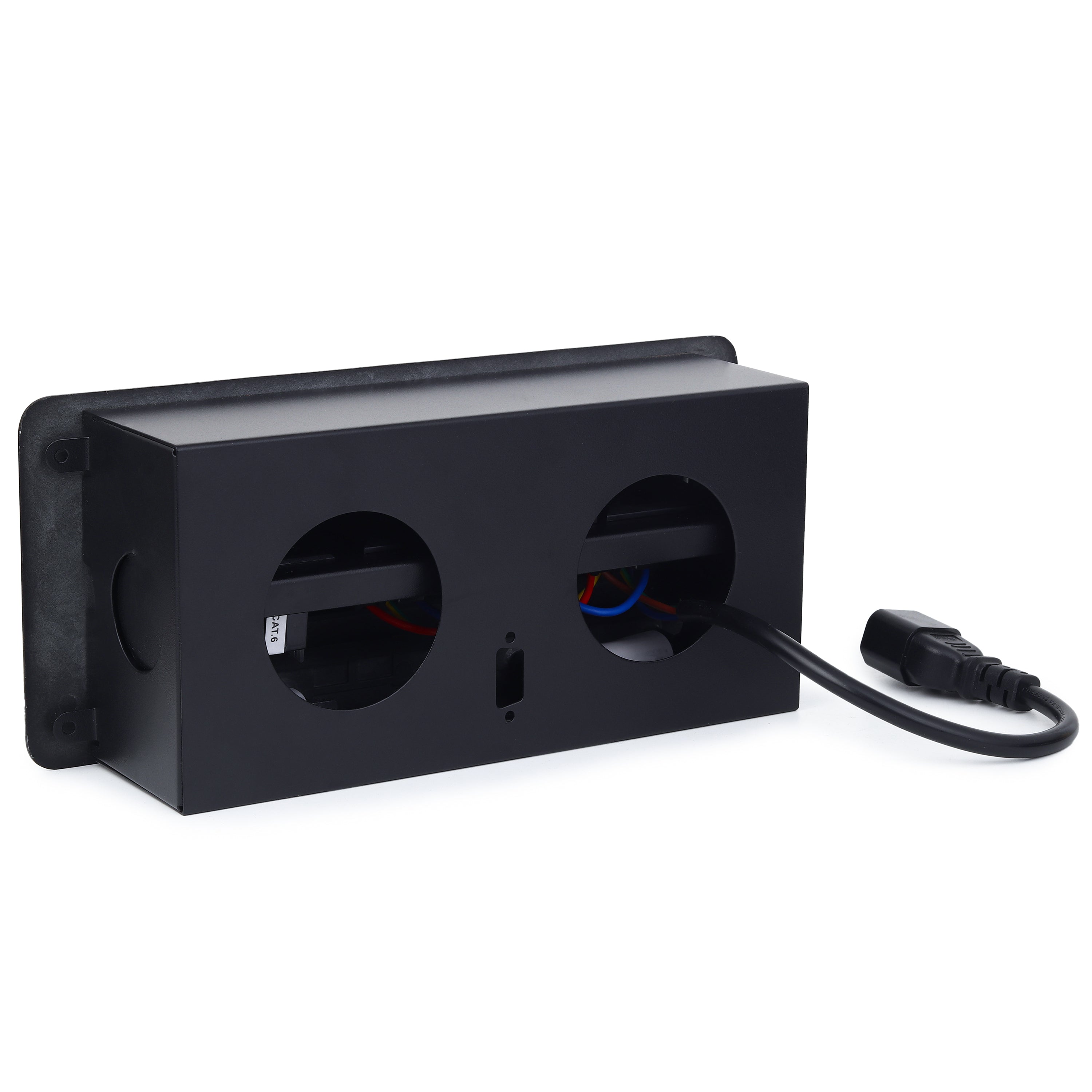 BOXNUBE Hydraulic Pop UP Box Cable Cubby Extension Board with 3 x Universal Power Sockets & 2 x CAT6 LAN Ports