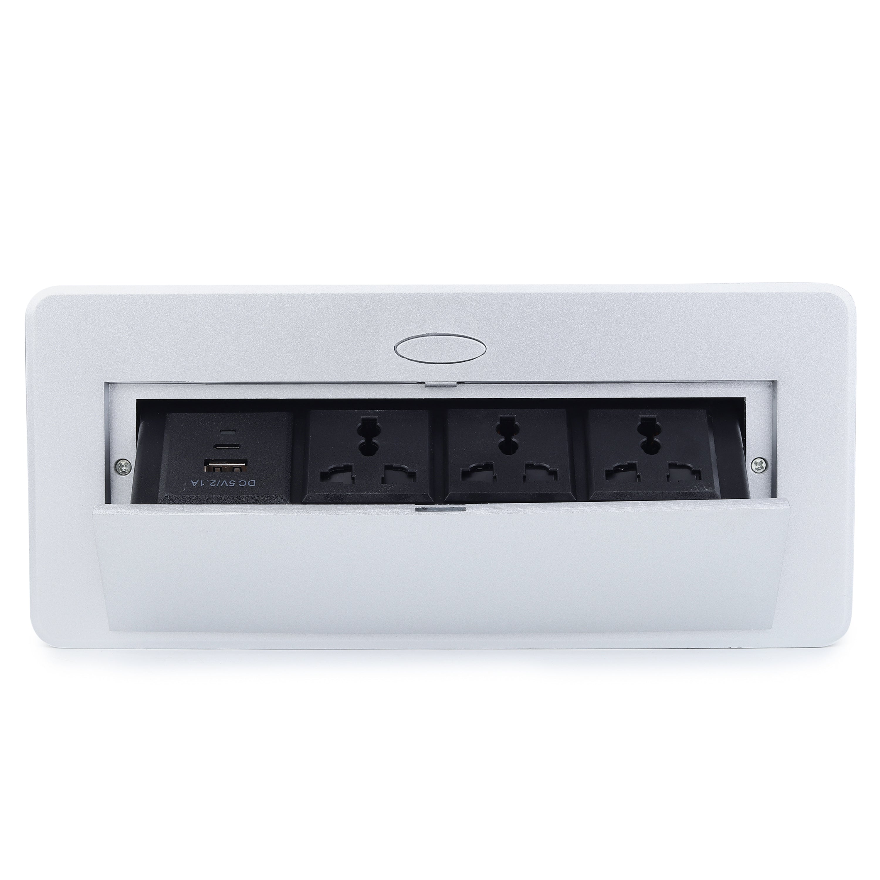 BOXNUBE Hydraulic Pop UP Box Cable Cubby Extension Board with 3 x Universal Power Sockets & 1 x USB Type C & 1 x USB A Ports