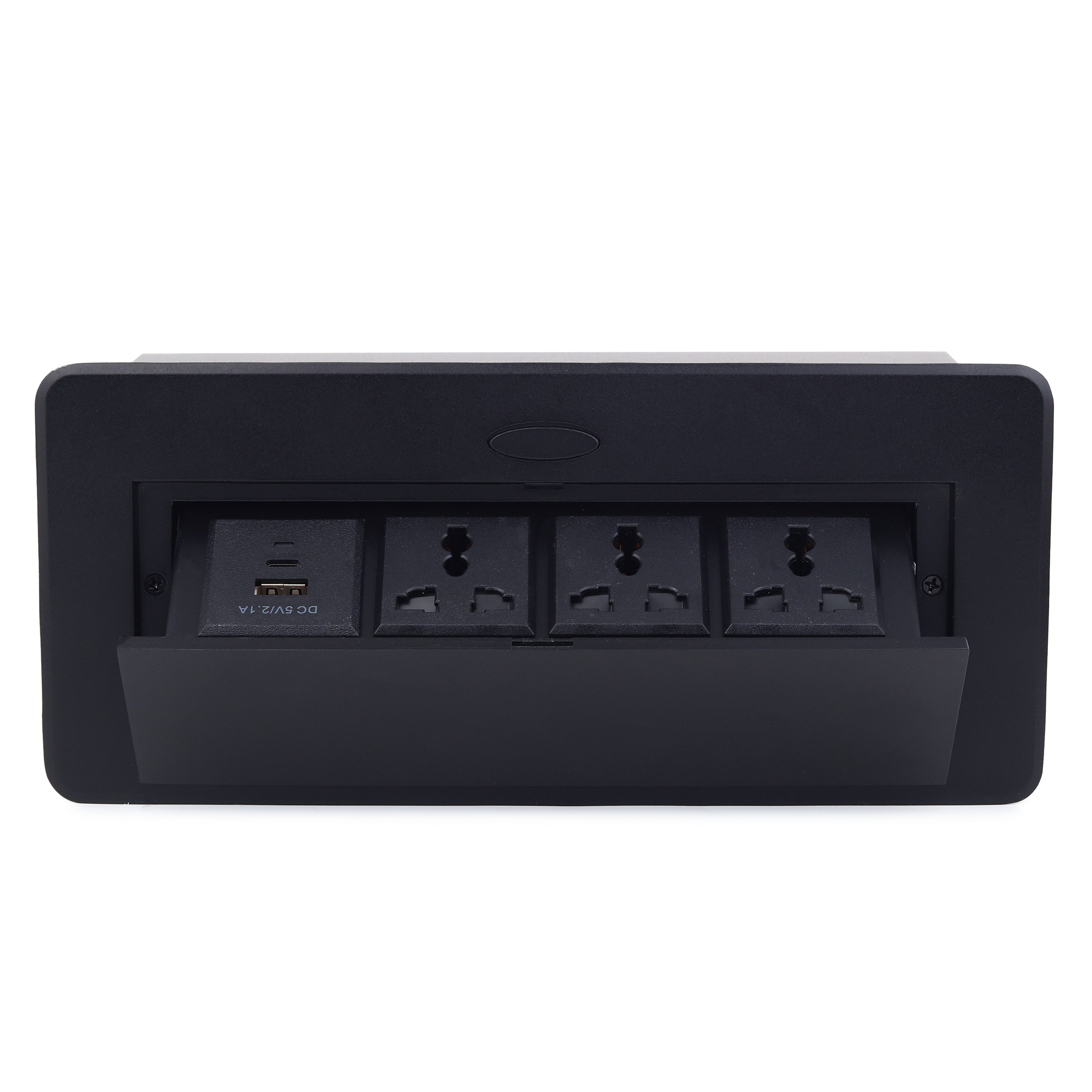 BOXNUBE Hydraulic Pop UP Box Cable Cubby Extension Board with 3 x Universal Power Sockets & 1 x USB Type C & 1 x USB A Ports