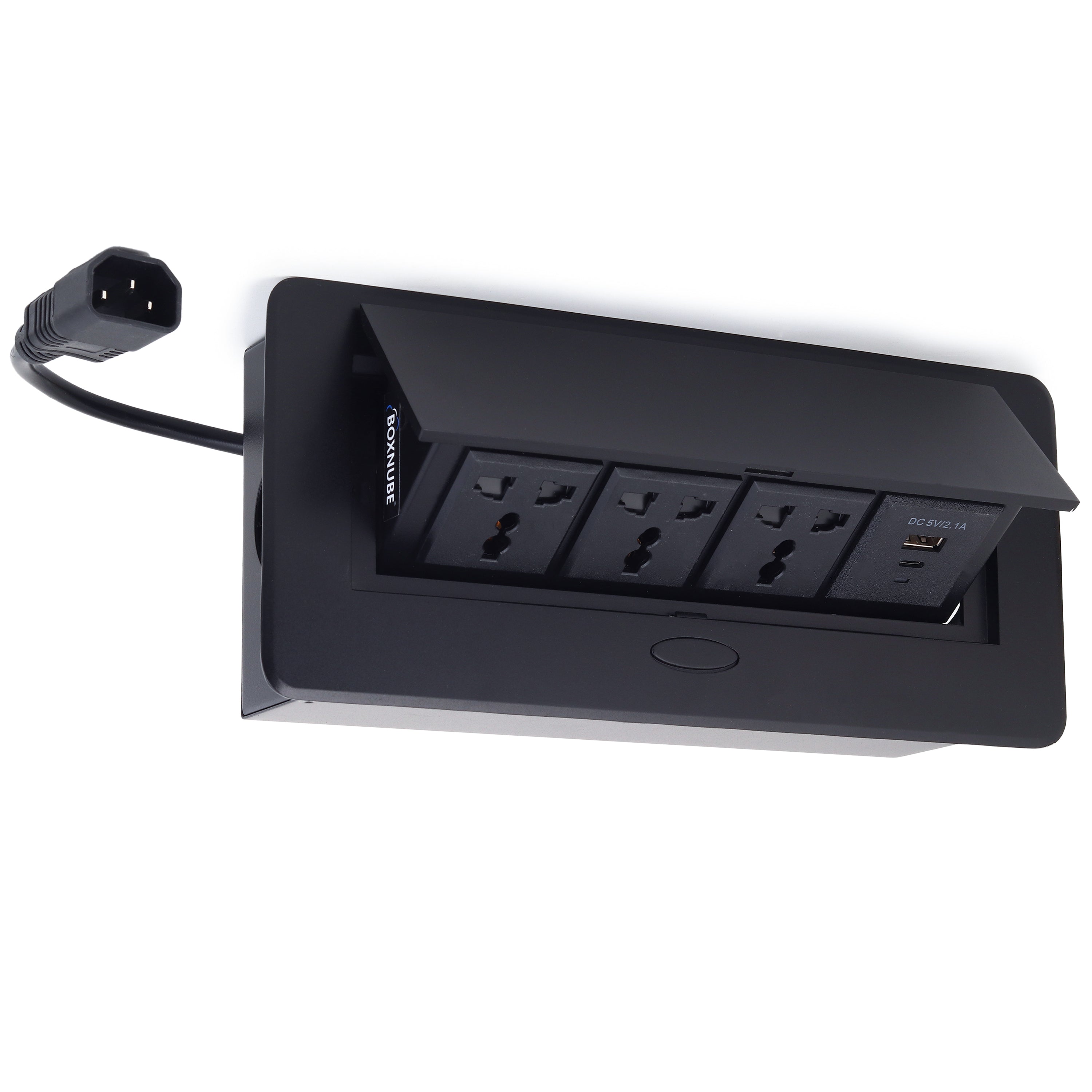 BOXNUBE Hydraulic Pop UP Box Cable Cubby Extension Board with 3 x Universal Power Sockets & 1 x USB Type C & 1 x USB A Ports