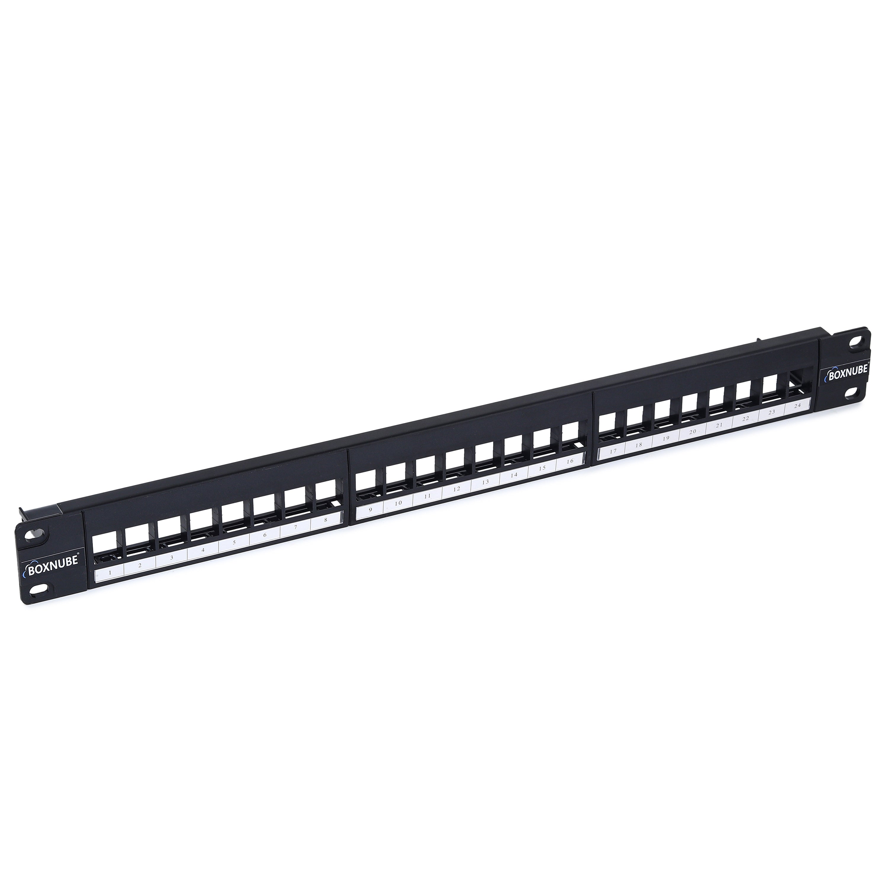 BOXNUBE CAT6A 24 Port Loaded Patch Panel 1U 19 Inch Rack Mount, Tool L
