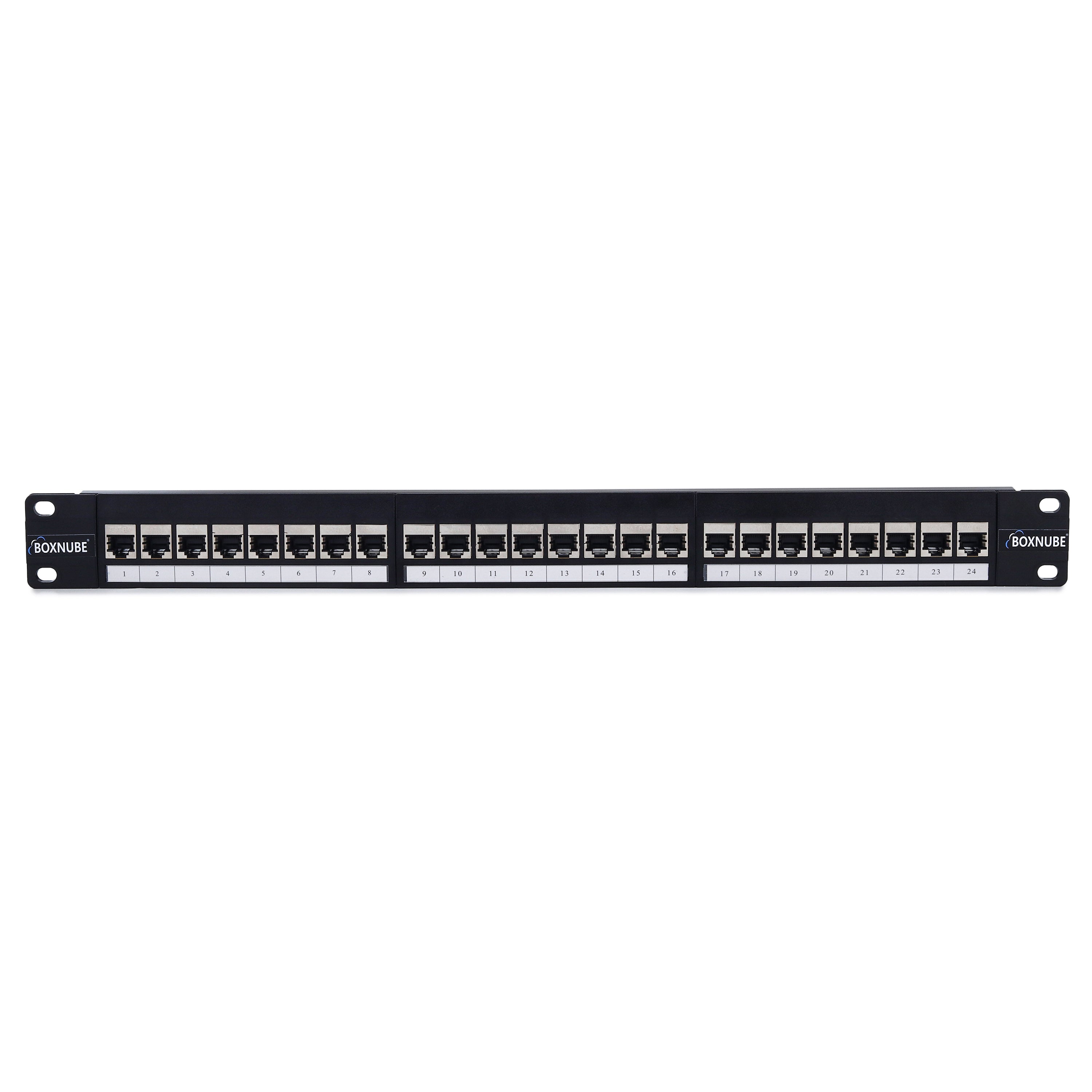BOXNUBE CAT6A 24 Port Loaded Patch Panel 1U 19 Inch Rack Mount, Tool L