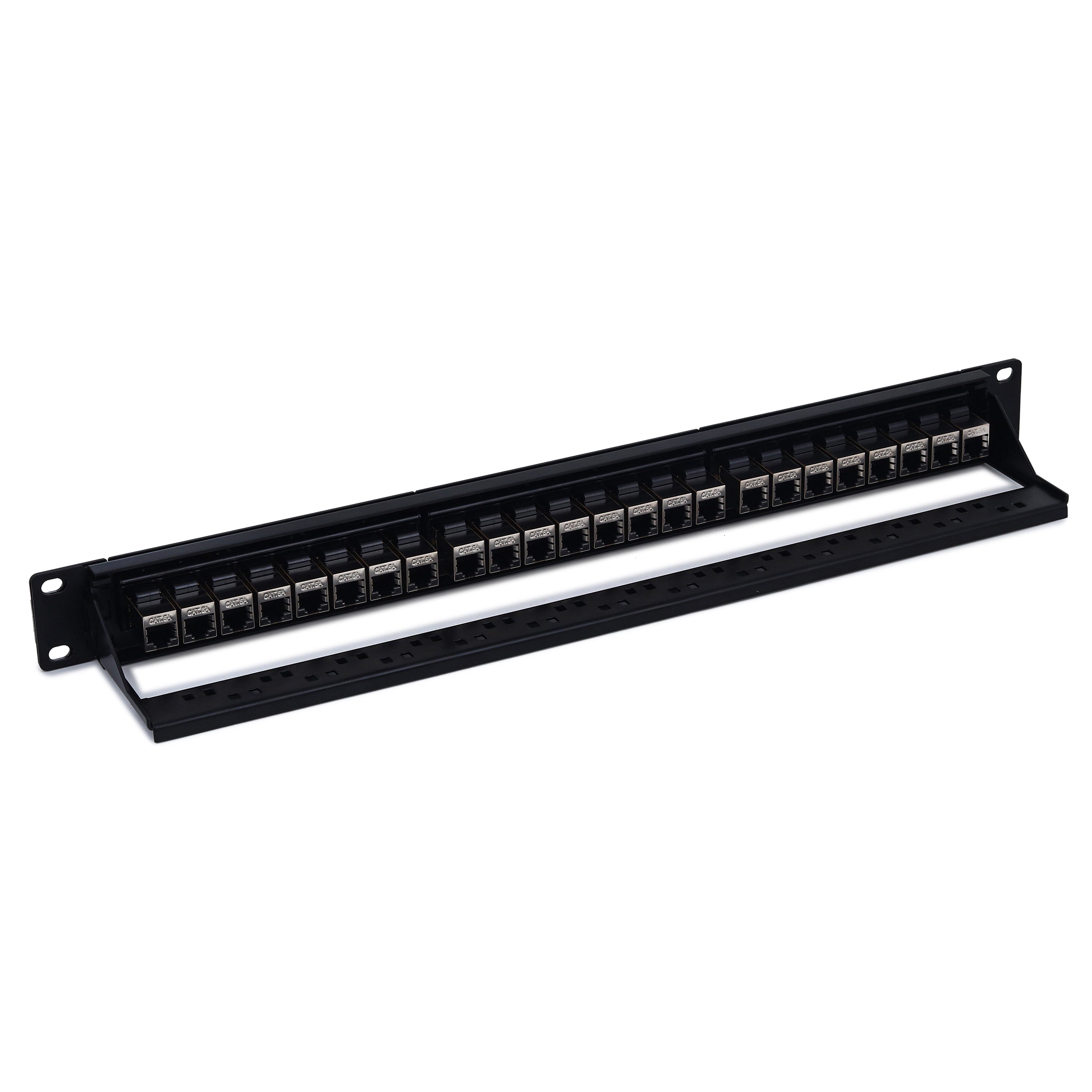 BOXNUBE CAT6A 24 Port Loaded Patch Panel 1U 19 Inch Rack Mount, Tool L
