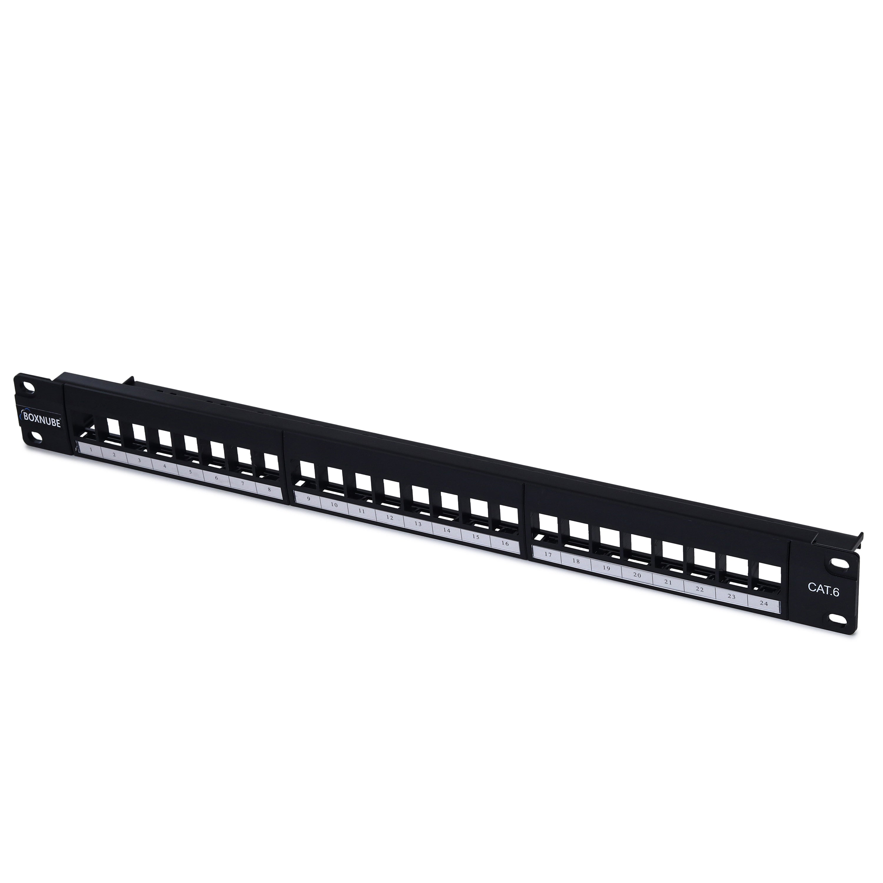 BOXNUBE CAT6 24 Port Loaded Patch Panel 1U 19 Inch Rack Mount with Too