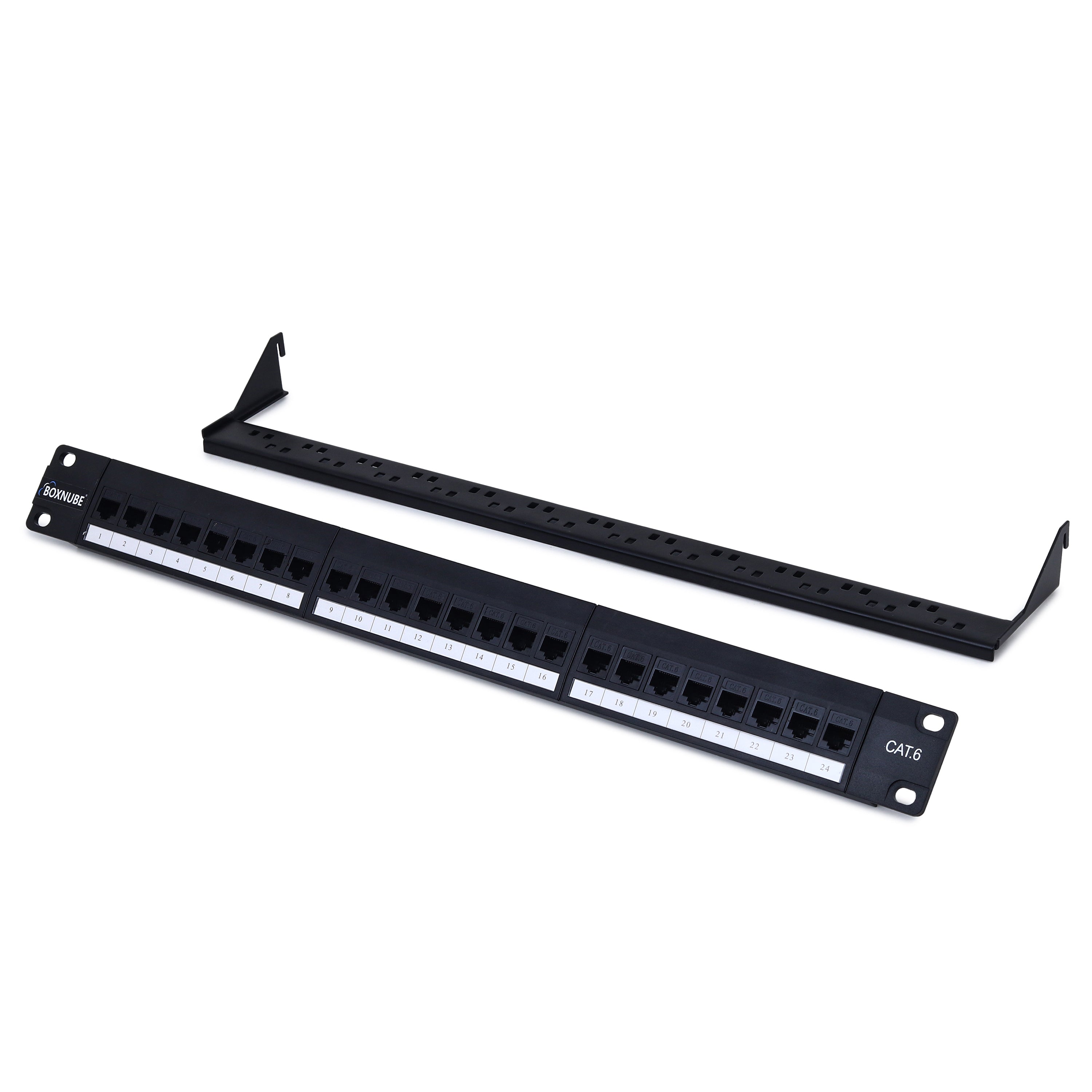 BOXNUBE CAT6 24 Port Loaded Patch Panel 1U 19 Inch Rack Mount with Too