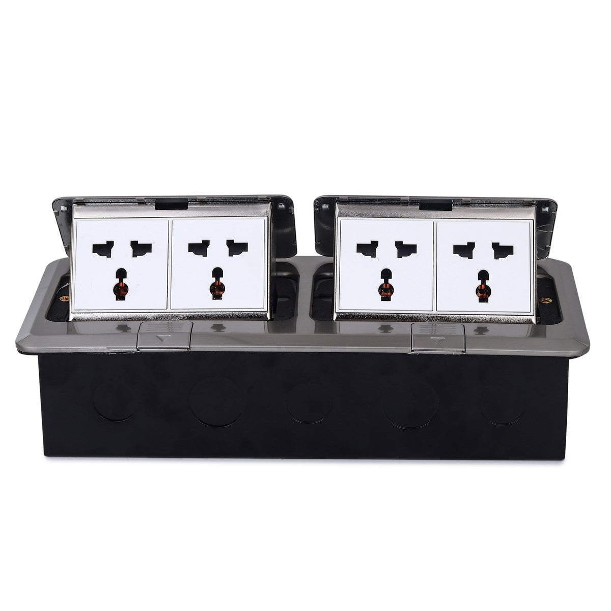 Four Module Floor Box BOXNUBE 4 Module Dual-Window Floor Pop-Up Box with 4 Universal Power S