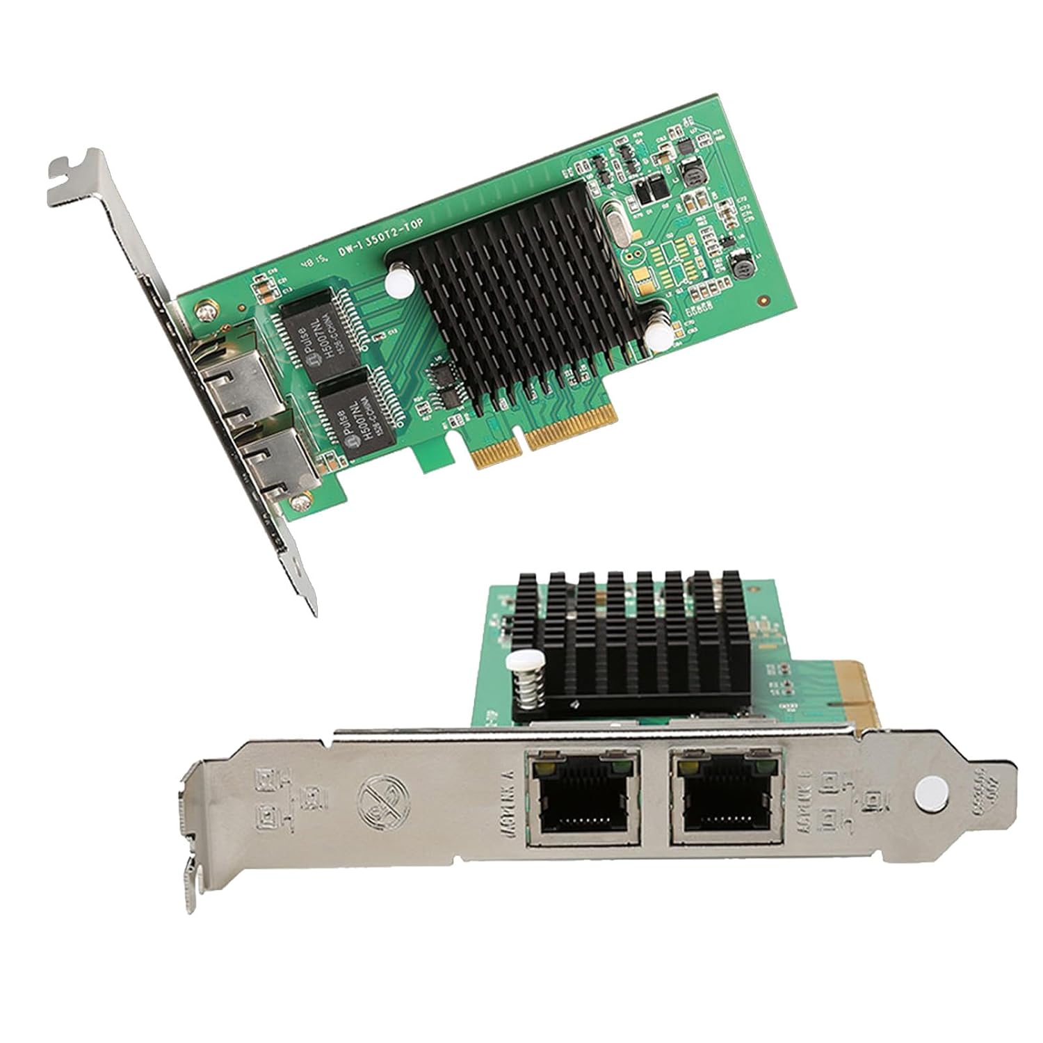 BOXNUBE Dual Port PCIe Gigabit Ethernet Network Card, Intel i350 Chipset, RJ45 LAN Adapter, PCI-E x4/x8/x16, 10/100/1000Mbps, Server & Desktop Network Interface Card