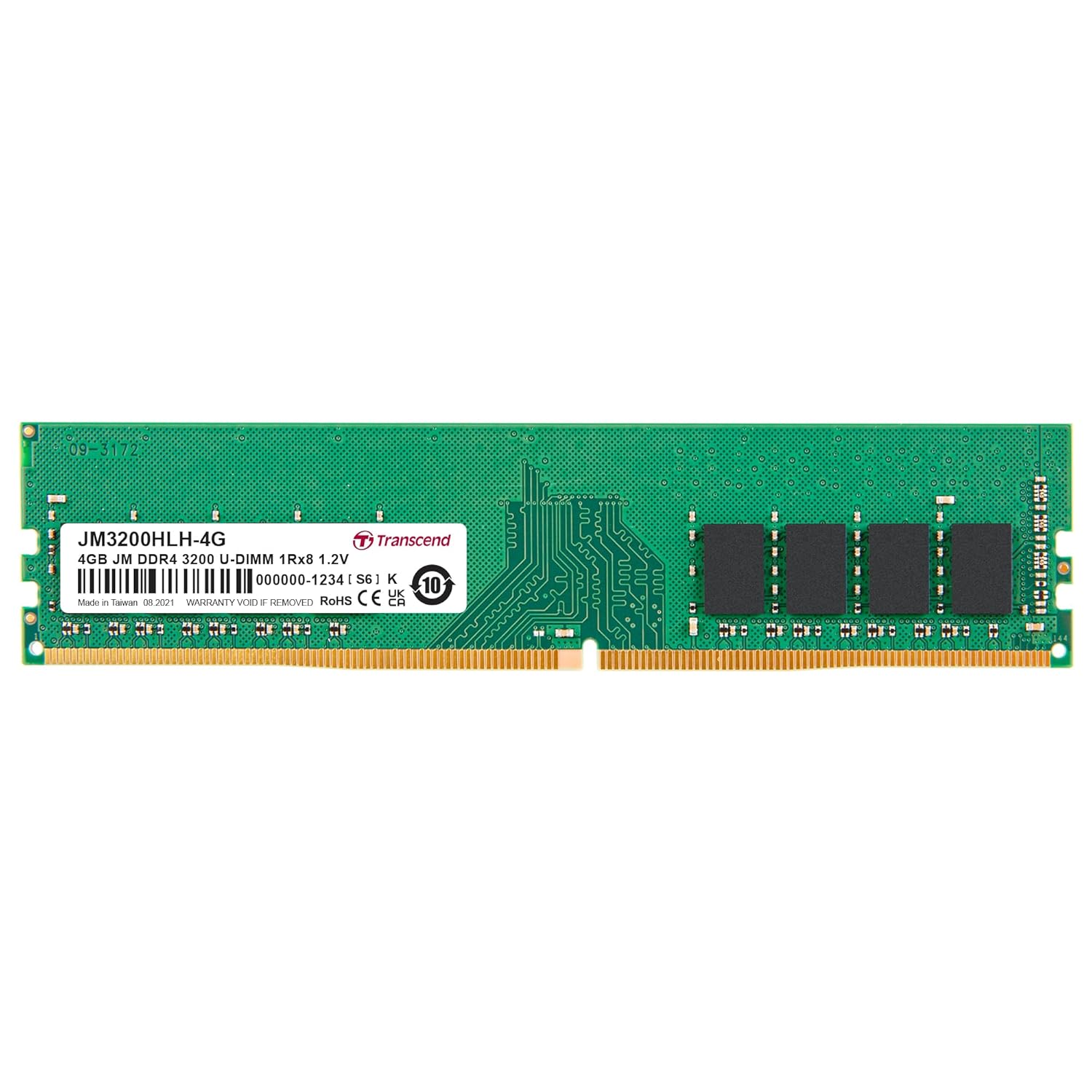 Transcend JetRam Memory DDR4 3200MHz U-DIMM Desktop RAM | 1Rx8, CL22, 1.2V | 4GB, 8GB, 16GB